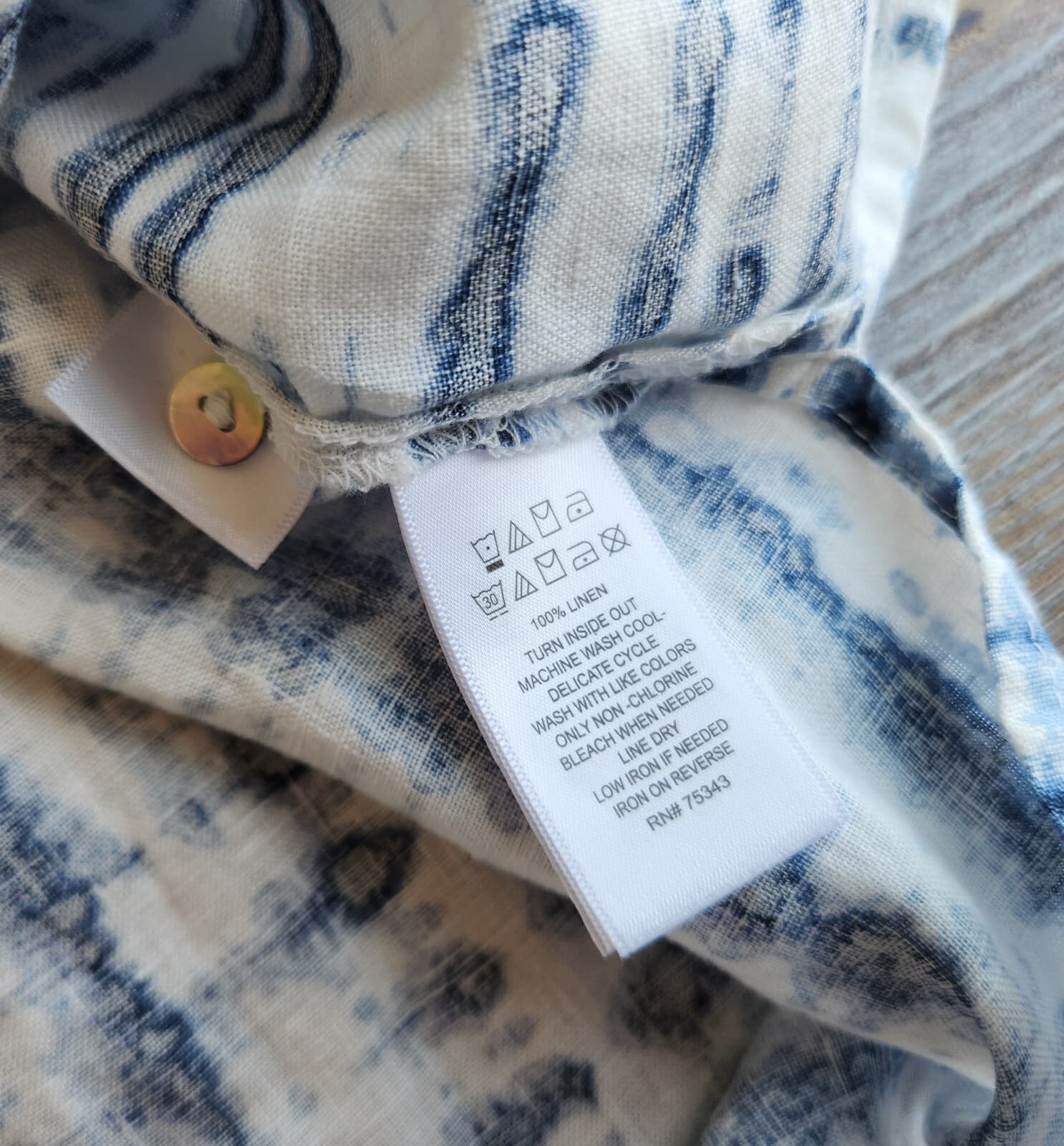 NWoT Cynthia Rowley Linen Tie-Dye Halter Mini Dress Sleeveless Blue White Sz.M - Thumbnail 10