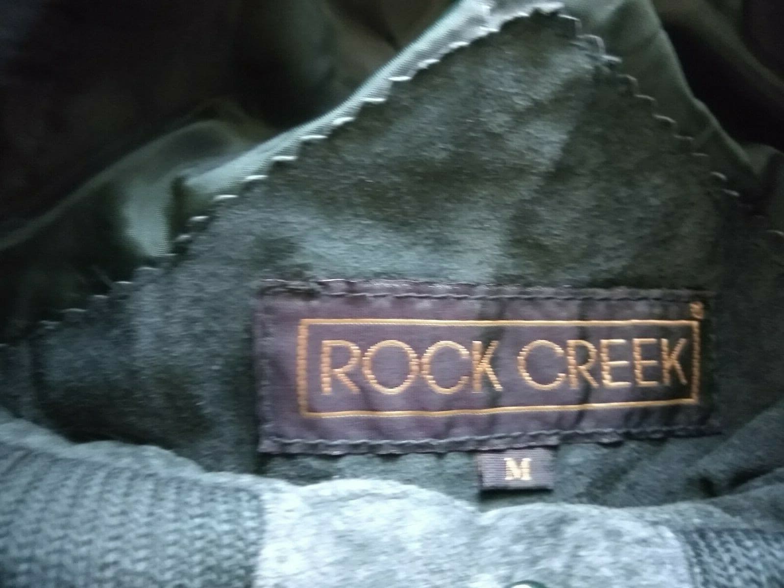 Rock Creek Uni-sex Suede Leather Bomber Jacket Green Zip Pockets Lined Filler M - Thumbnail 10