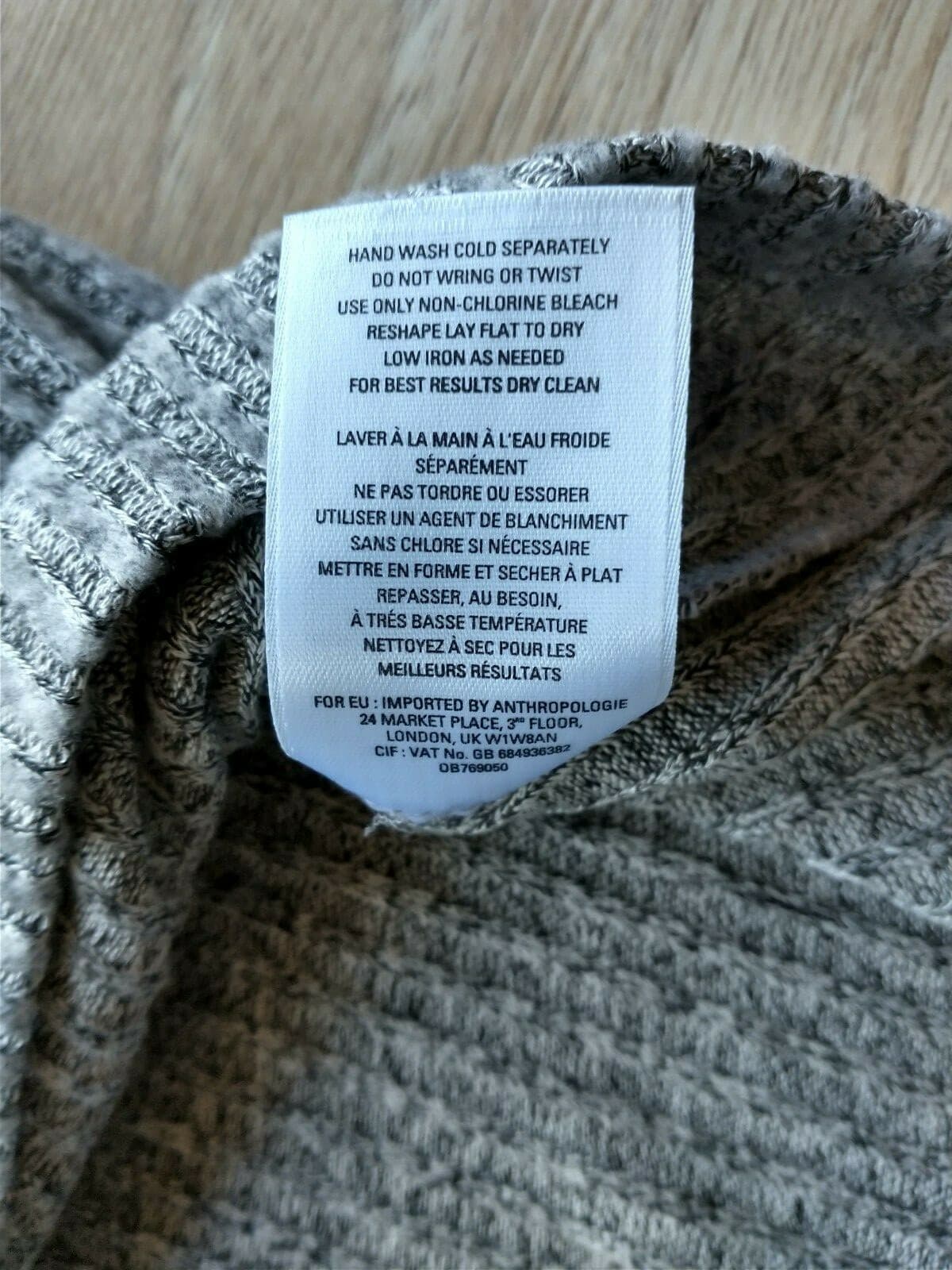 Saturday Sunday Anthropologie Cowlneck Sweatshirt Ripped Knit Hi-low Gray Sz.M/L - Thumbnail 10