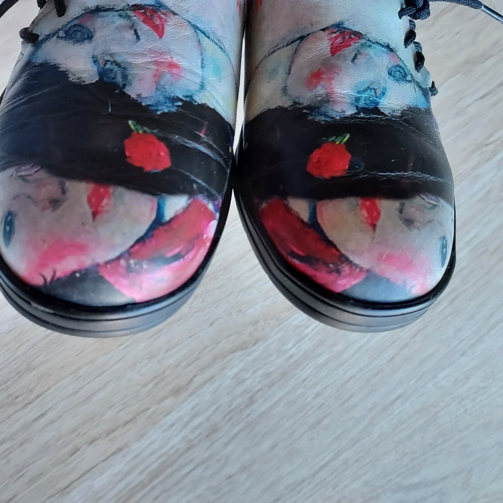 Jeon ICON Wearable Gustav Klimt Art Print Leather Loafers Women US5 Made in USA - Thumbnail 7