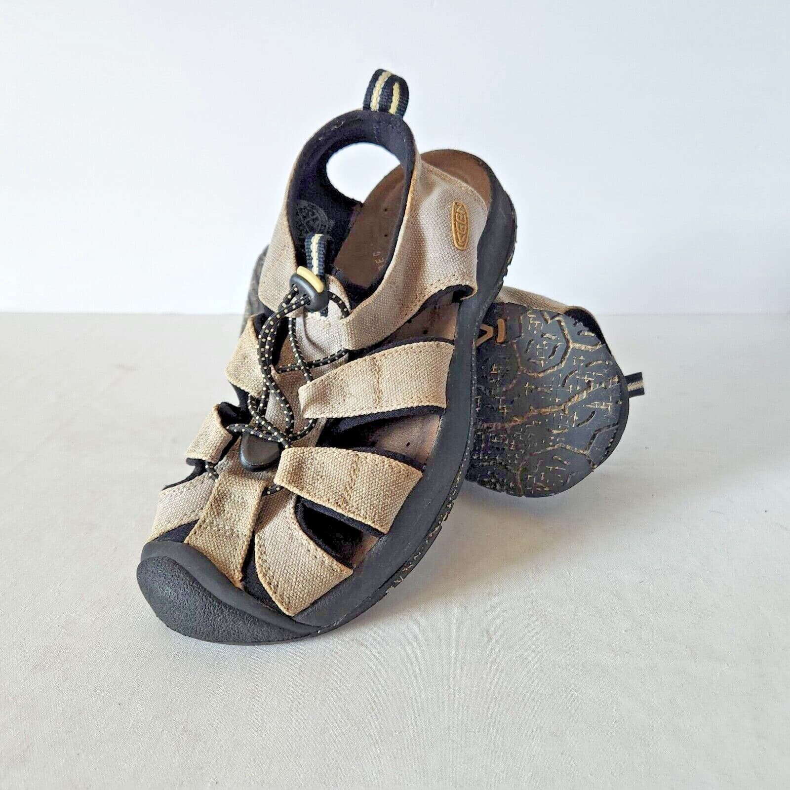 Keen Newport Bison Canvas Hiking Sandals Lace-Lock Bungee Beige Women US7 EU37.5 - Thumbnail 2
