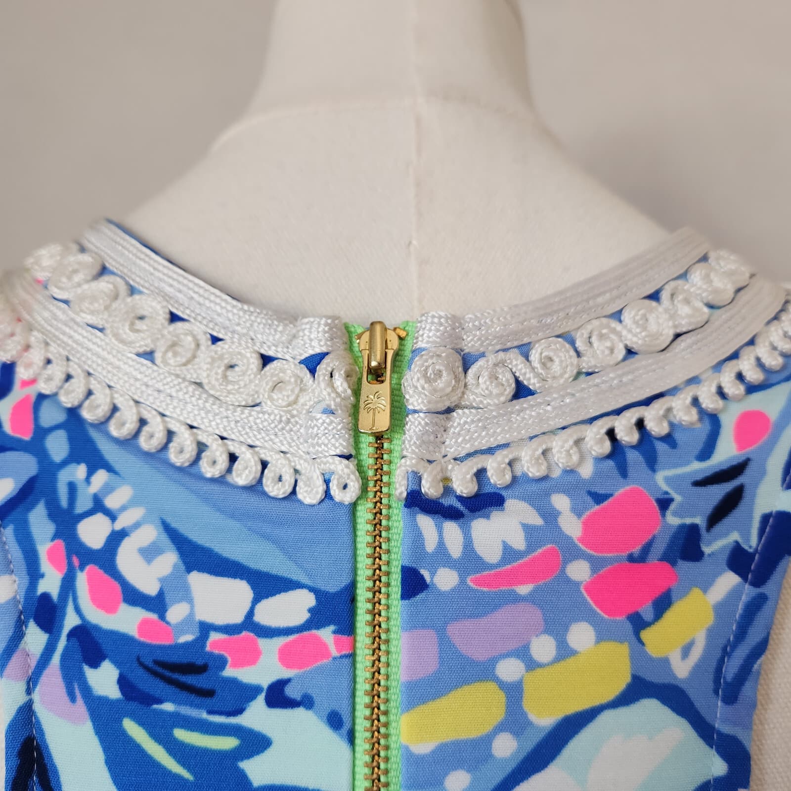 Lilly Pulitzer Carlotta Corded Lace Shift Dress Sleeveless Blue Peri Pinch Sz.4 - Thumbnail 10