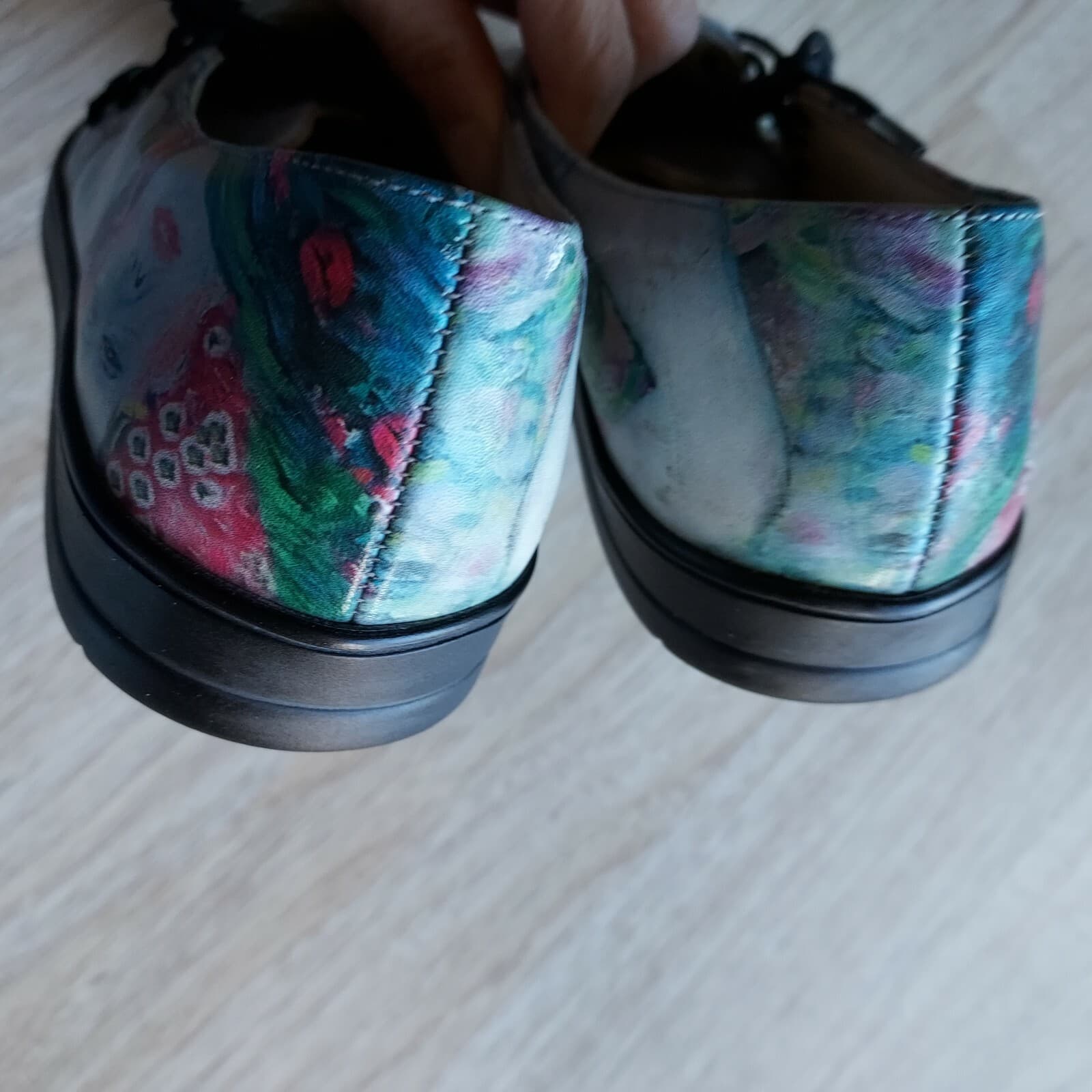 Jeon ICON Wearable Gustav Klimt Art Print Leather Loafers Women US5 Made in USA - Thumbnail 8