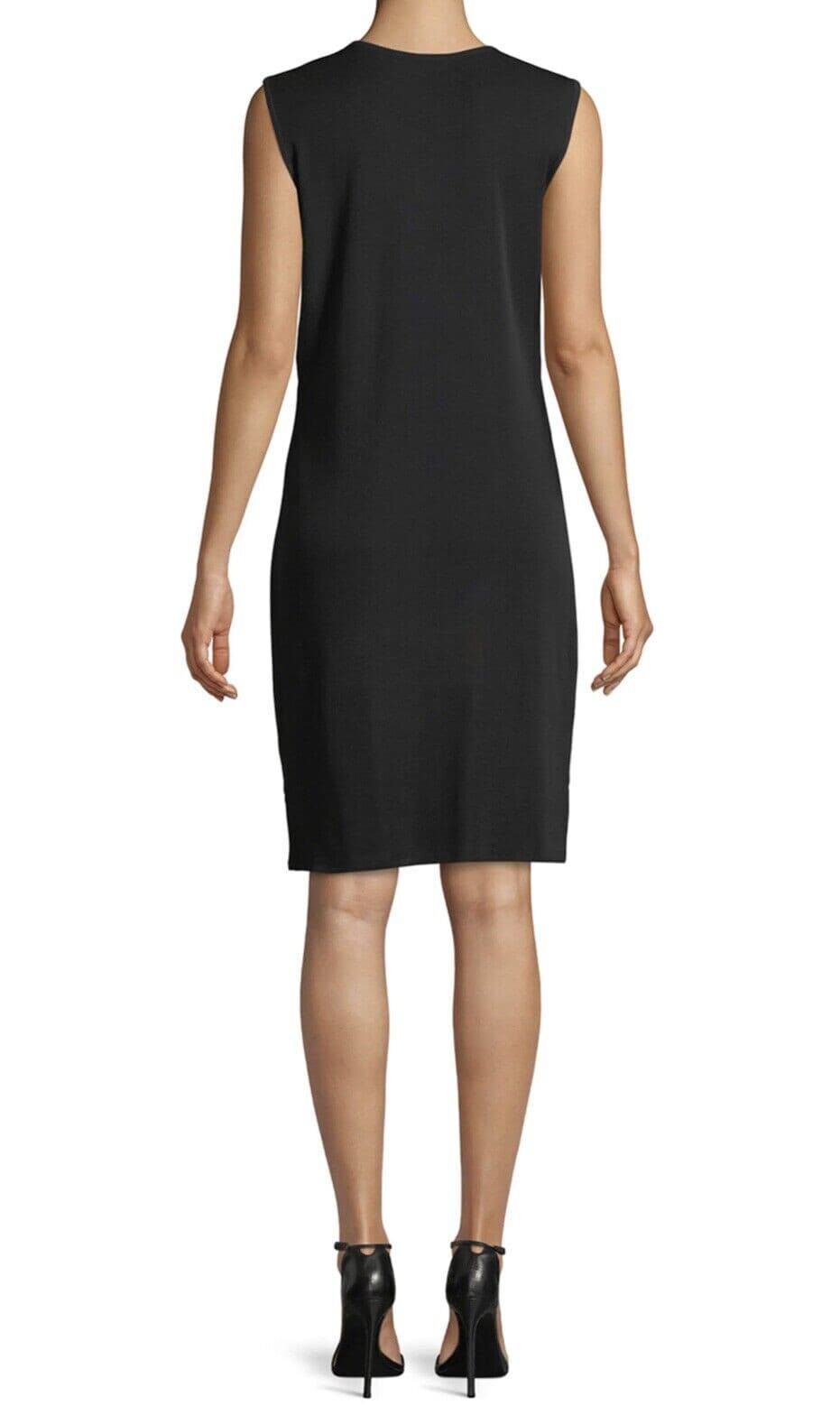 Exclusively Misook Ripped Knit Mini Tank-Dress Tunic Sleeveless Black Women's M - Thumbnail 7