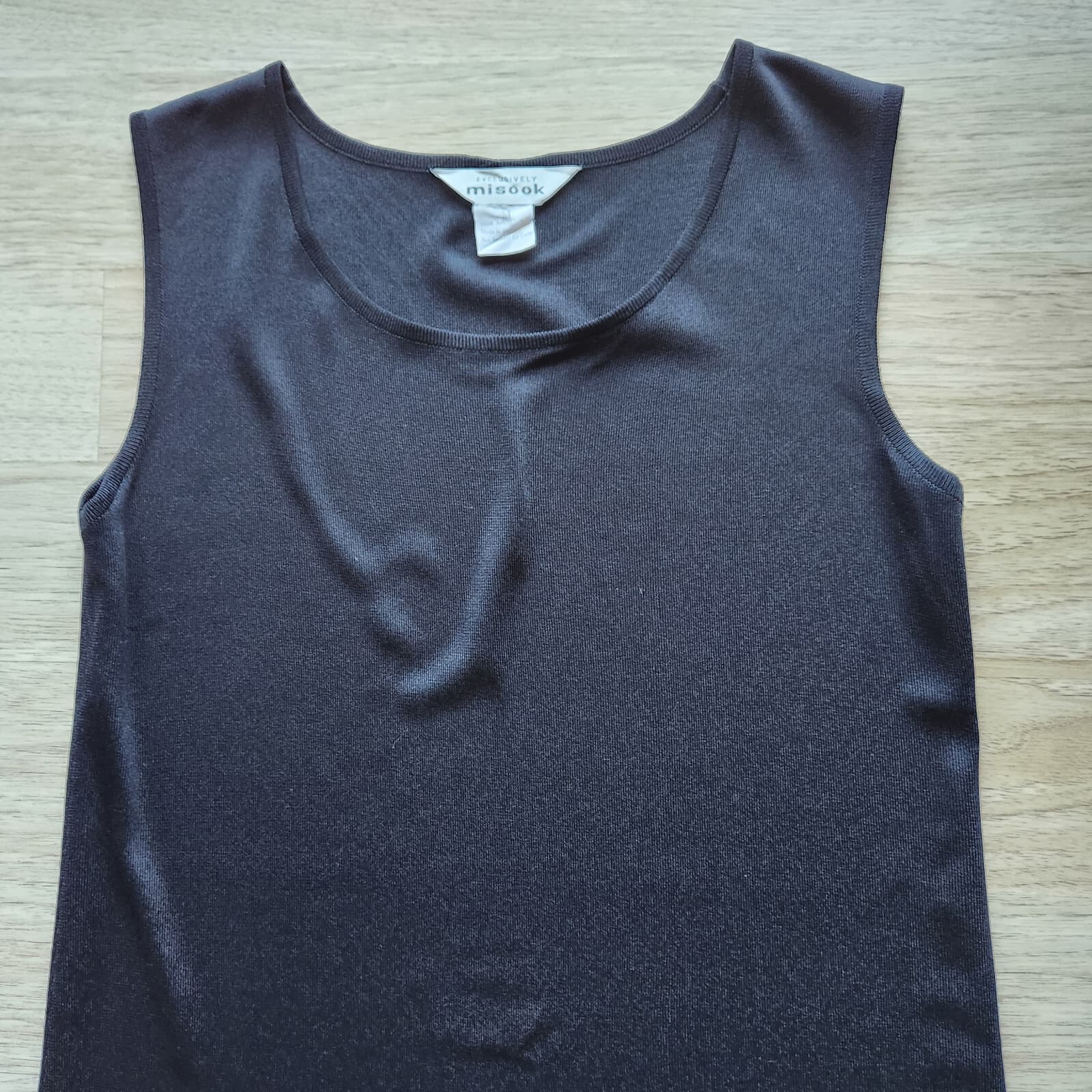 Exclusively Misook Ripped Knit Mini Tank-Dress Tunic Sleeveless Black Women's M - Thumbnail 6