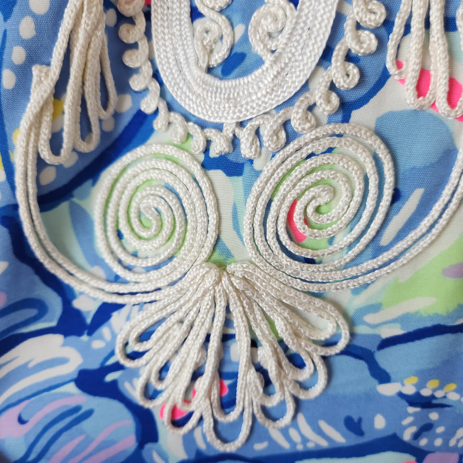 Lilly Pulitzer Carlotta Corded Lace Shift Dress Sleeveless Blue Peri Pinch Sz.4 - Thumbnail 12