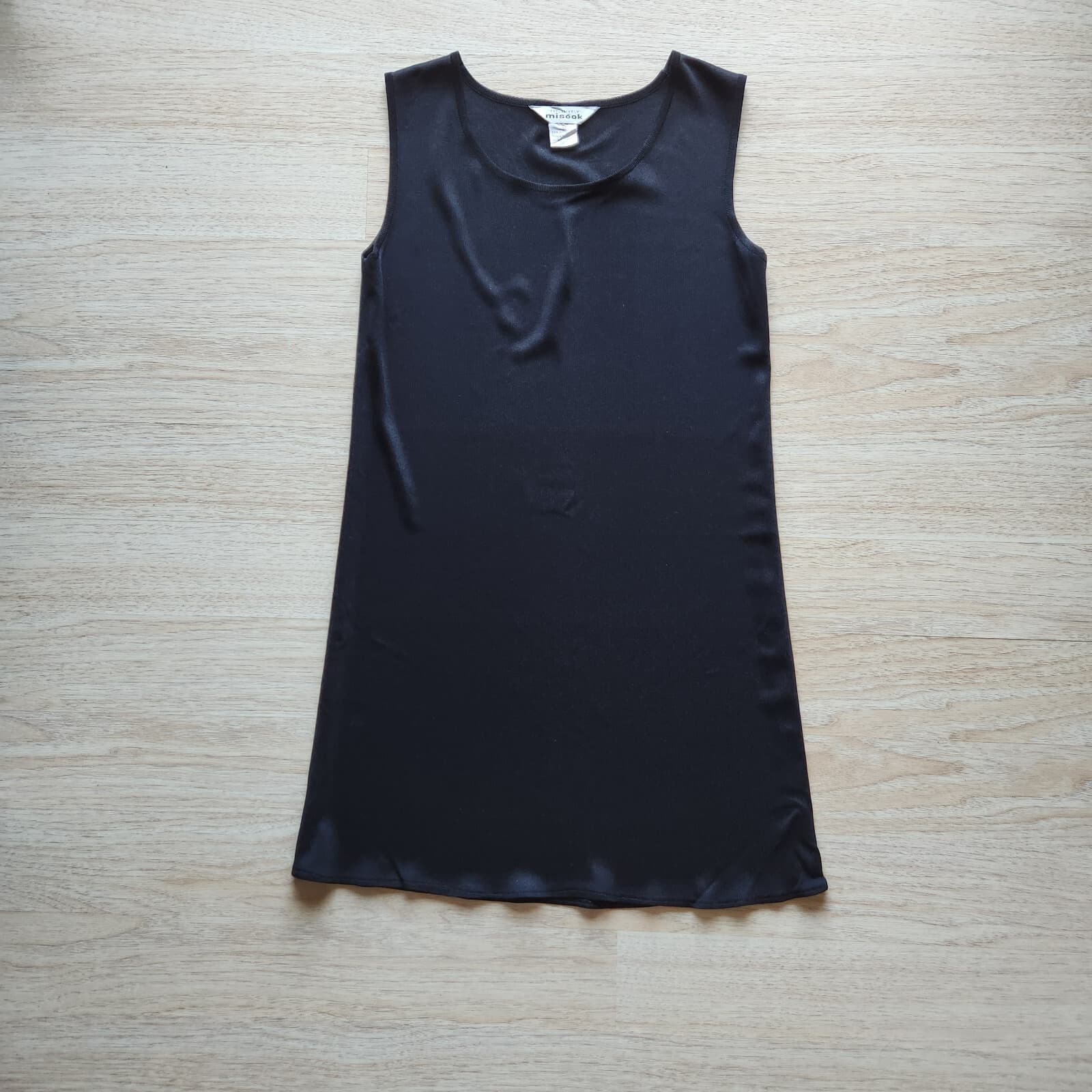 Exclusively Misook Ripped Knit Mini Tank-Dress Tunic Sleeveless Black Women's M - Thumbnail 5