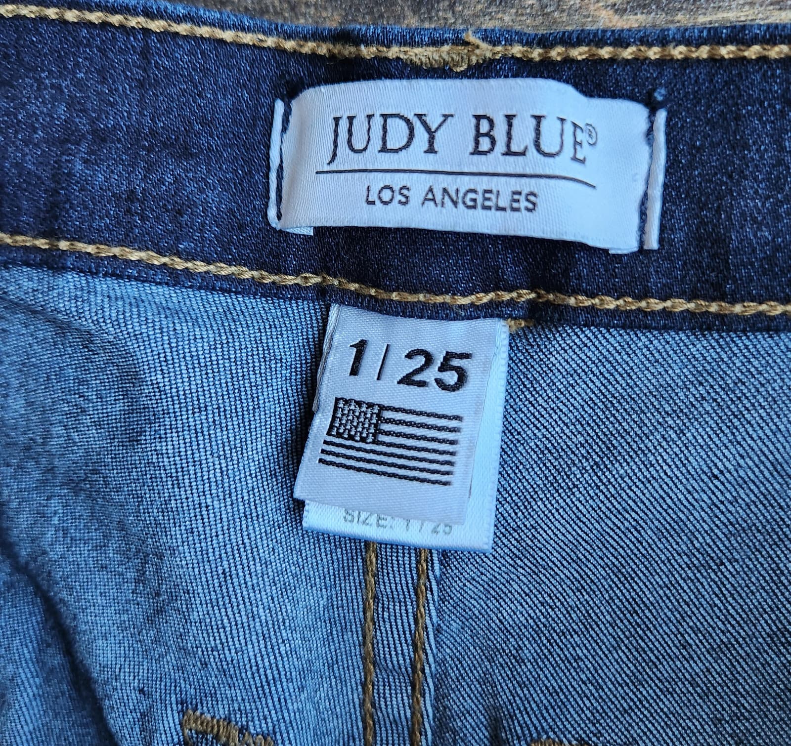 JUDY BLUE Tiffany High Rise Bell Bottom Flare Jean Raw Hem Stretch Blue Sz.1/25 - Thumbnail 9