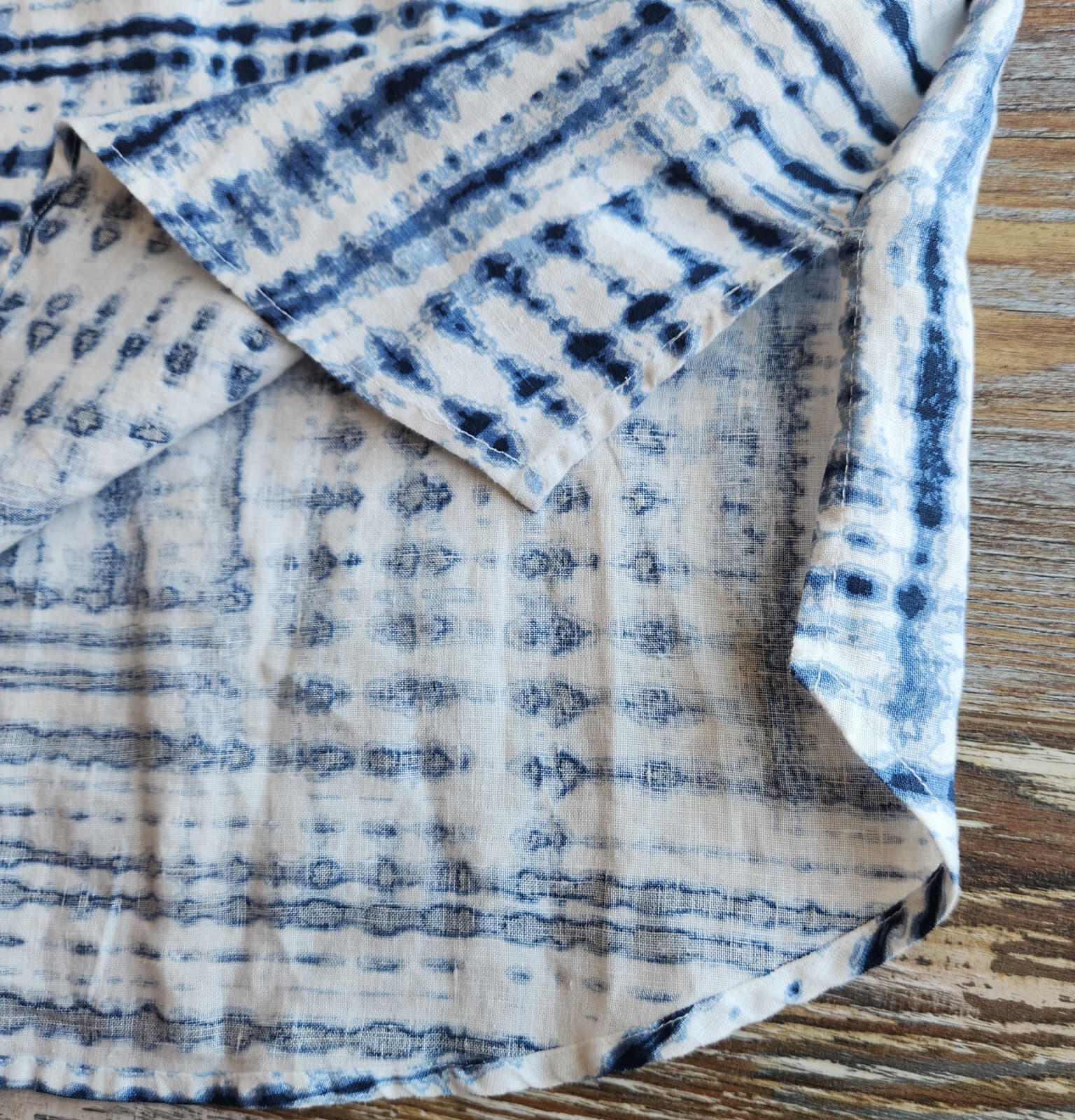NWoT Cynthia Rowley Linen Tie-Dye Halter Mini Dress Sleeveless Blue White Sz.M - Thumbnail 8