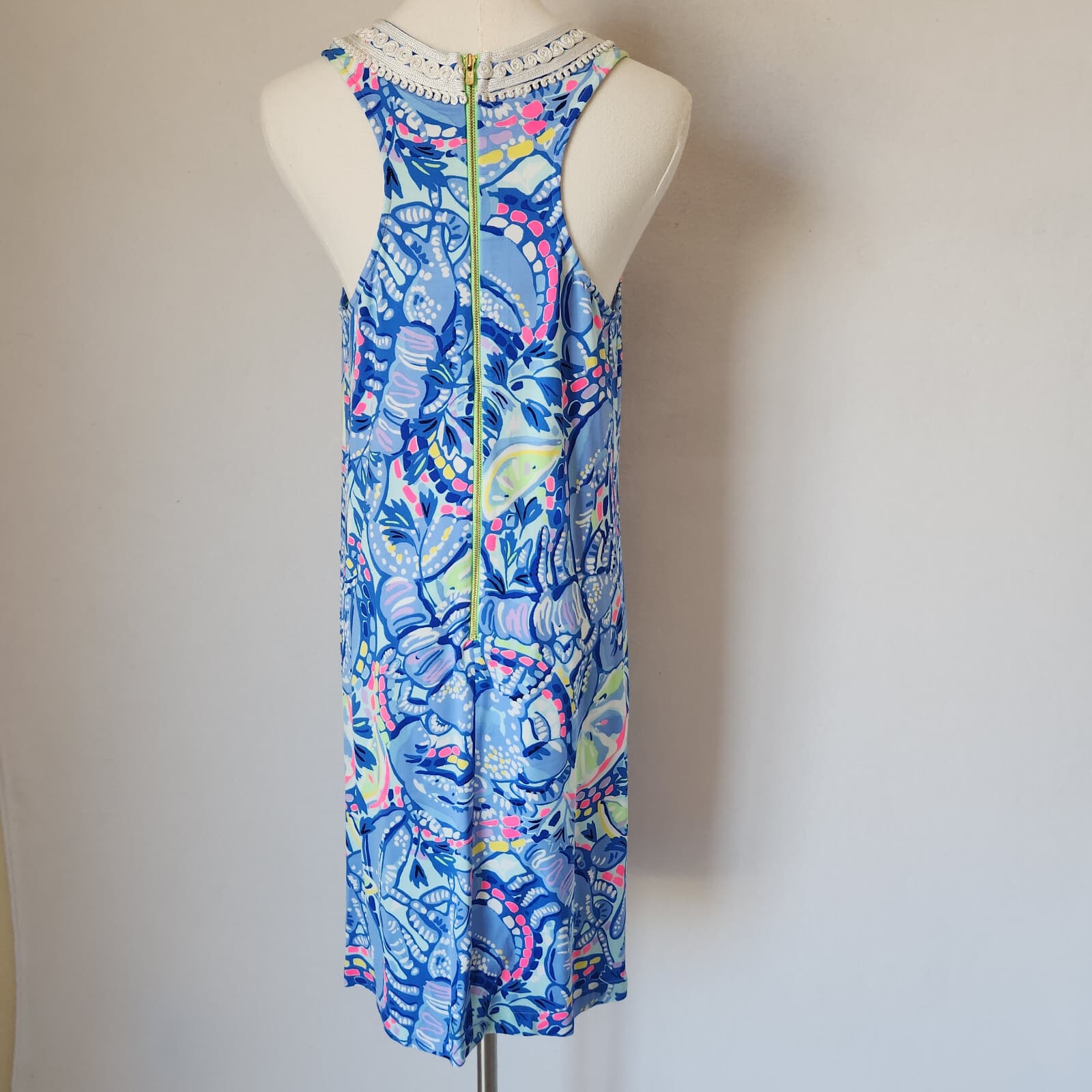 Lilly Pulitzer Carlotta Corded Lace Shift Dress Sleeveless Blue Peri Pinch Sz.4 - Thumbnail 9