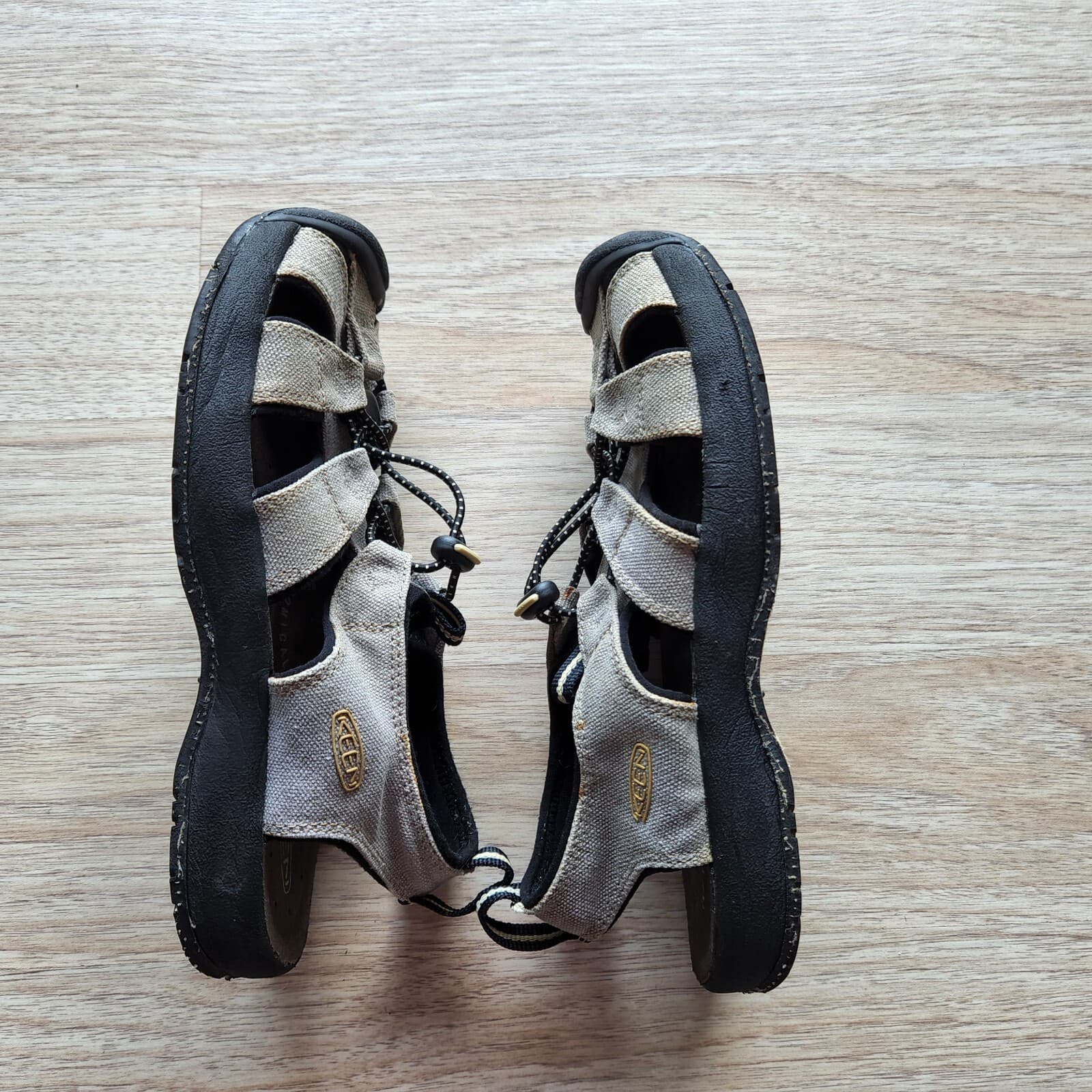 Keen Newport Bison Canvas Hiking Sandals Lace-Lock Bungee Beige Women US7 EU37.5 - Thumbnail 5