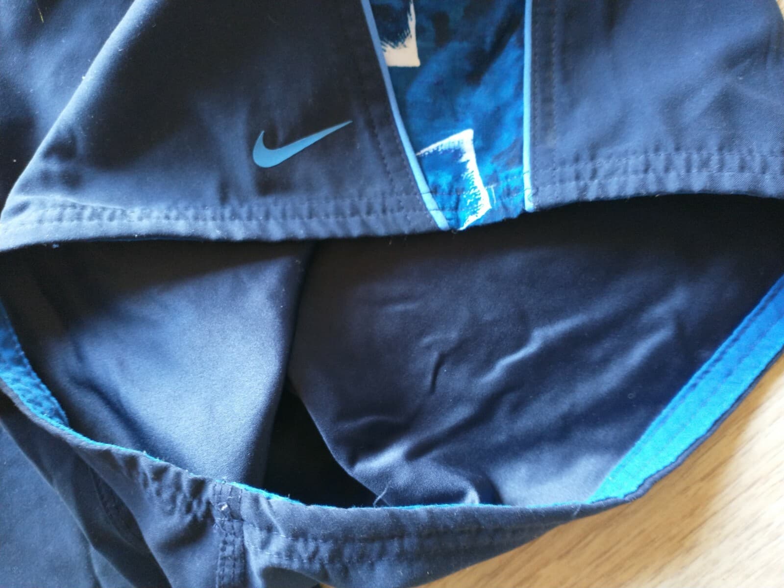 NIKE Men Swimwear Trunks Pull On Zip Pocket Mesh Lining Blue Sz.XXL - Thumbnail 3