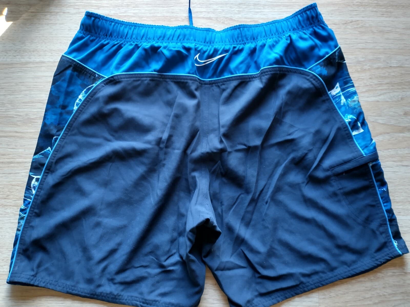 NIKE Men Swimwear Trunks Pull On Zip Pocket Mesh Lining Blue Sz.XXL - Thumbnail 2