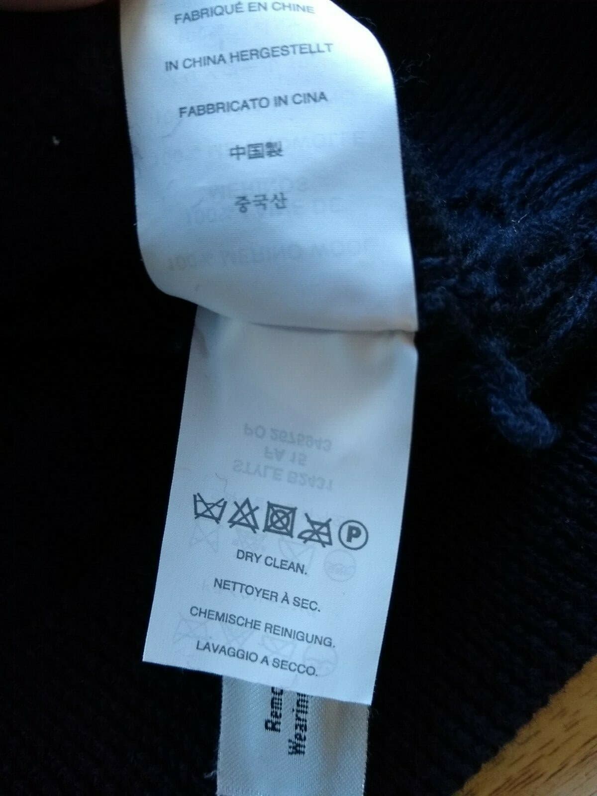 J.Crew 100% Merino Wool Cable Knit Fringe Sweater Pullover Crew Neck Blue Sz.S - Thumbnail 10