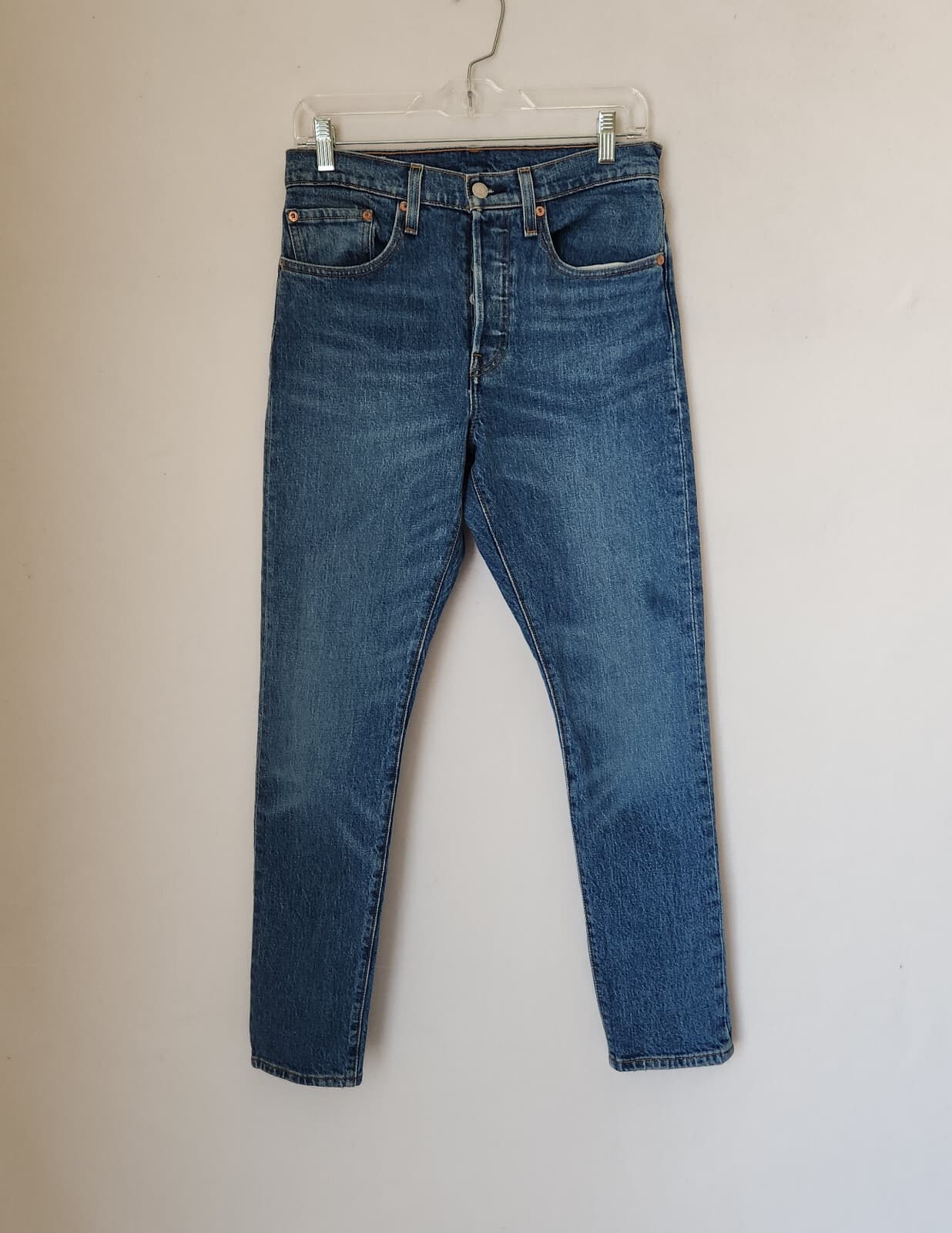 Levi's Premium Big E 501 S Skinny Button-Fly Jeans Stretch Blue Women's 27x28 - Thumbnail 2