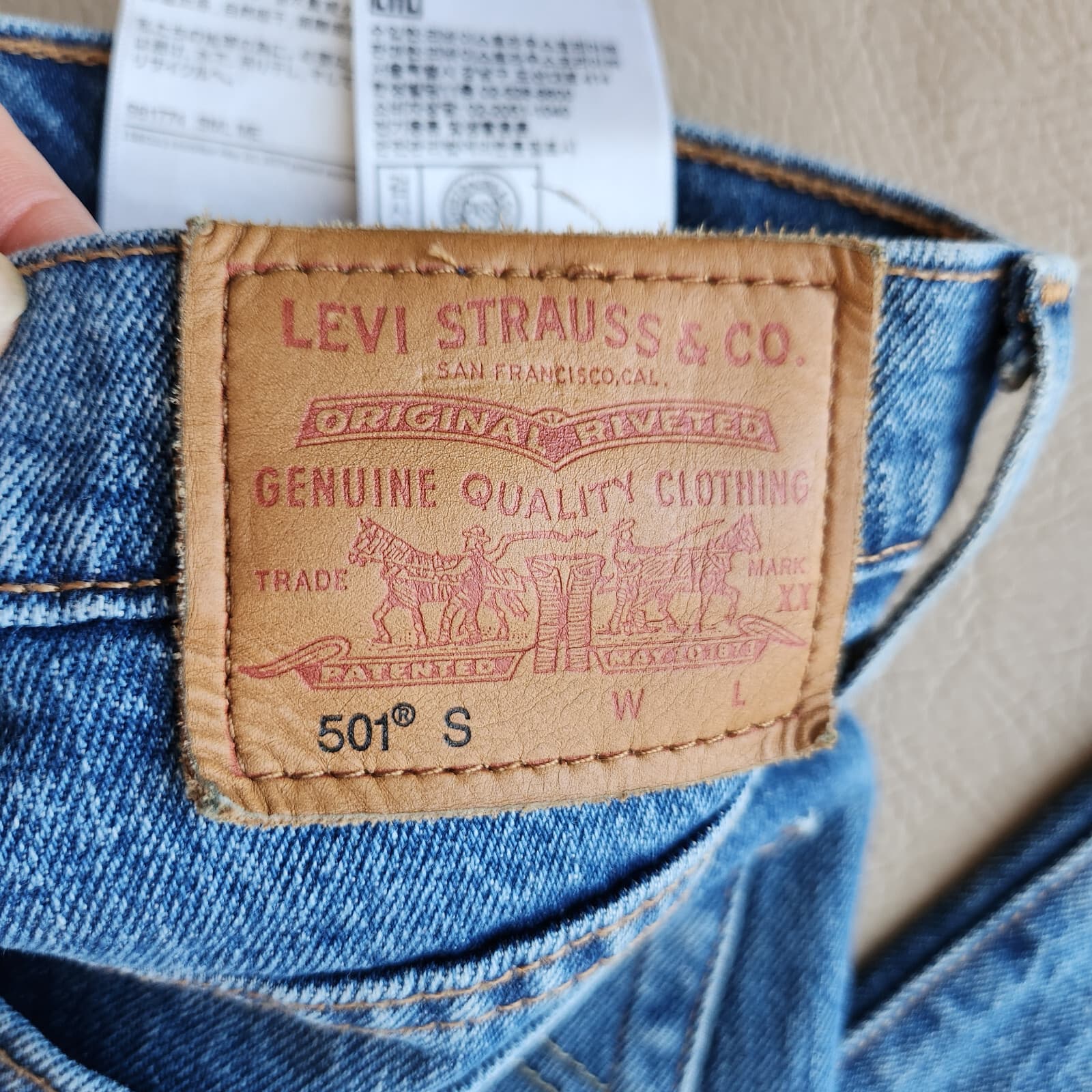 Levi's Premium Big E 501 S Skinny Button-Fly Jeans Stretch Blue Women's 27x28 - Thumbnail 9