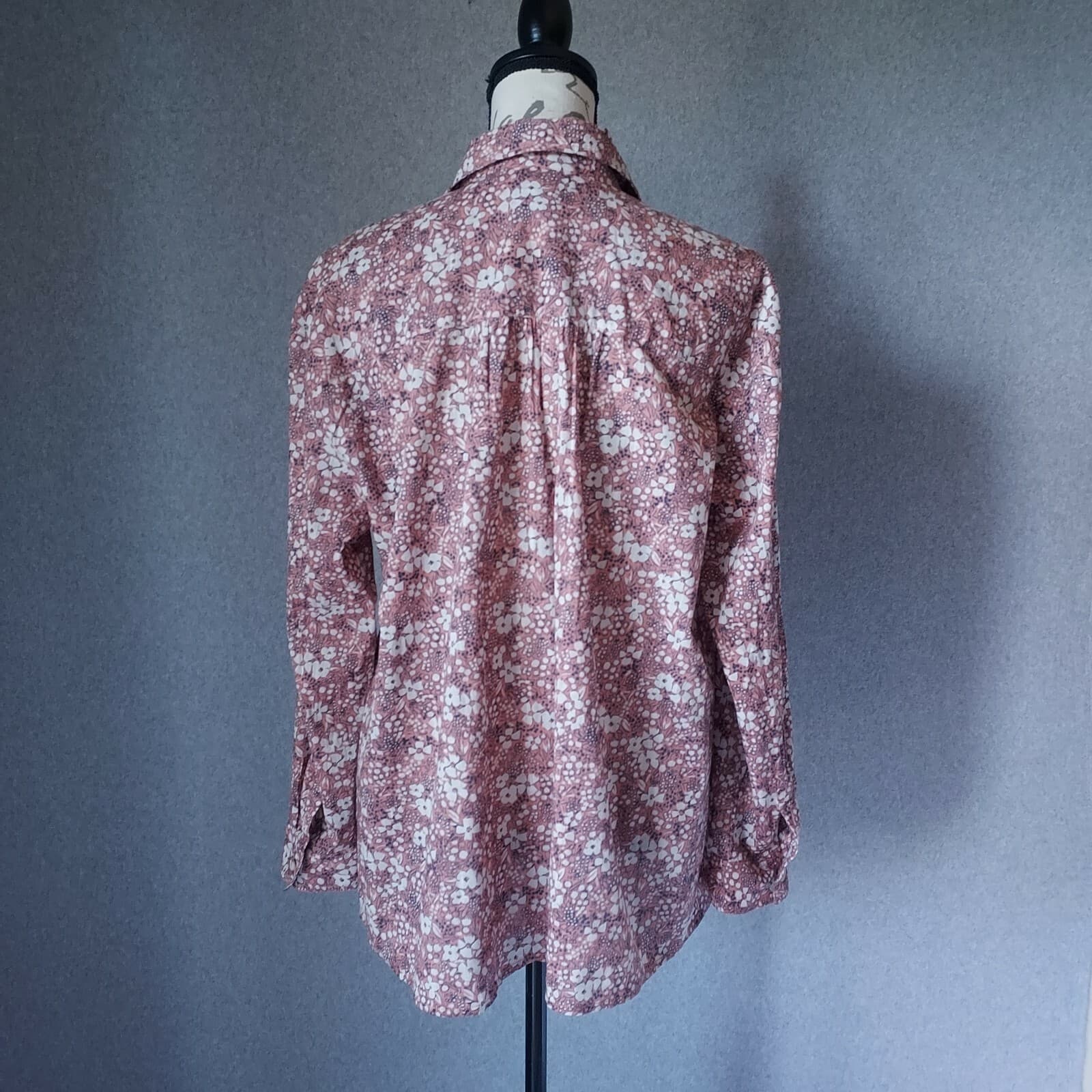 Pilcro And The Letterpress Anthro Sasha Boyfriend Shirt Liberty Floral Pink Sz.M - Thumbnail 6