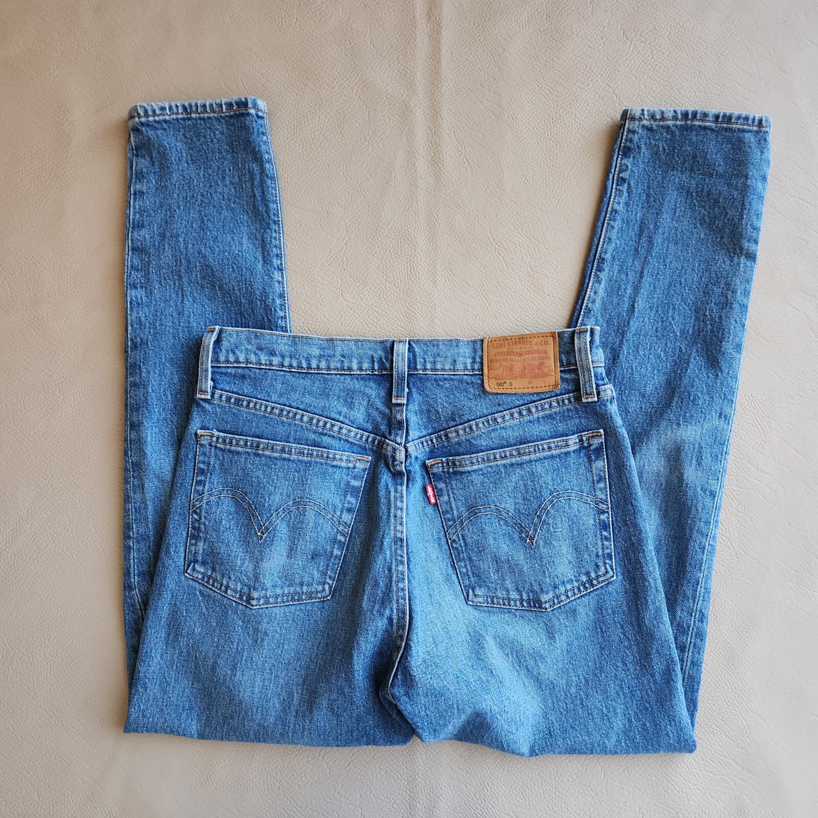 Levi's Premium Big E 501 S Skinny Button-Fly Jeans Stretch Blue Women's 27x28 - Thumbnail 6