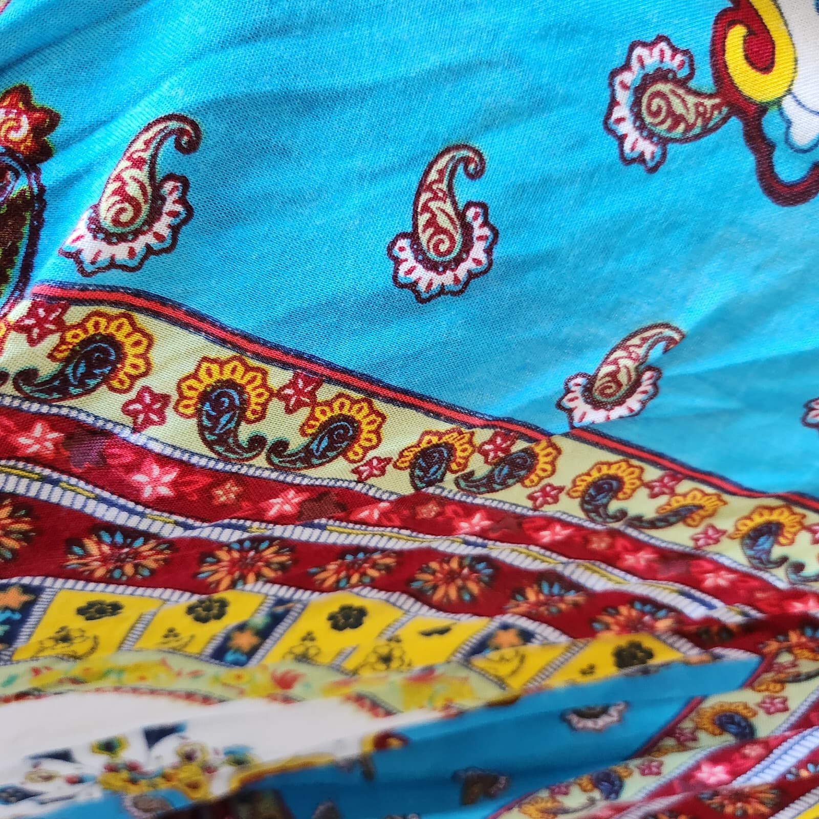 NWoT True Destiny Floral Paisley Handkerchief Beach Sundress Multicolor Womens L - Thumbnail 6