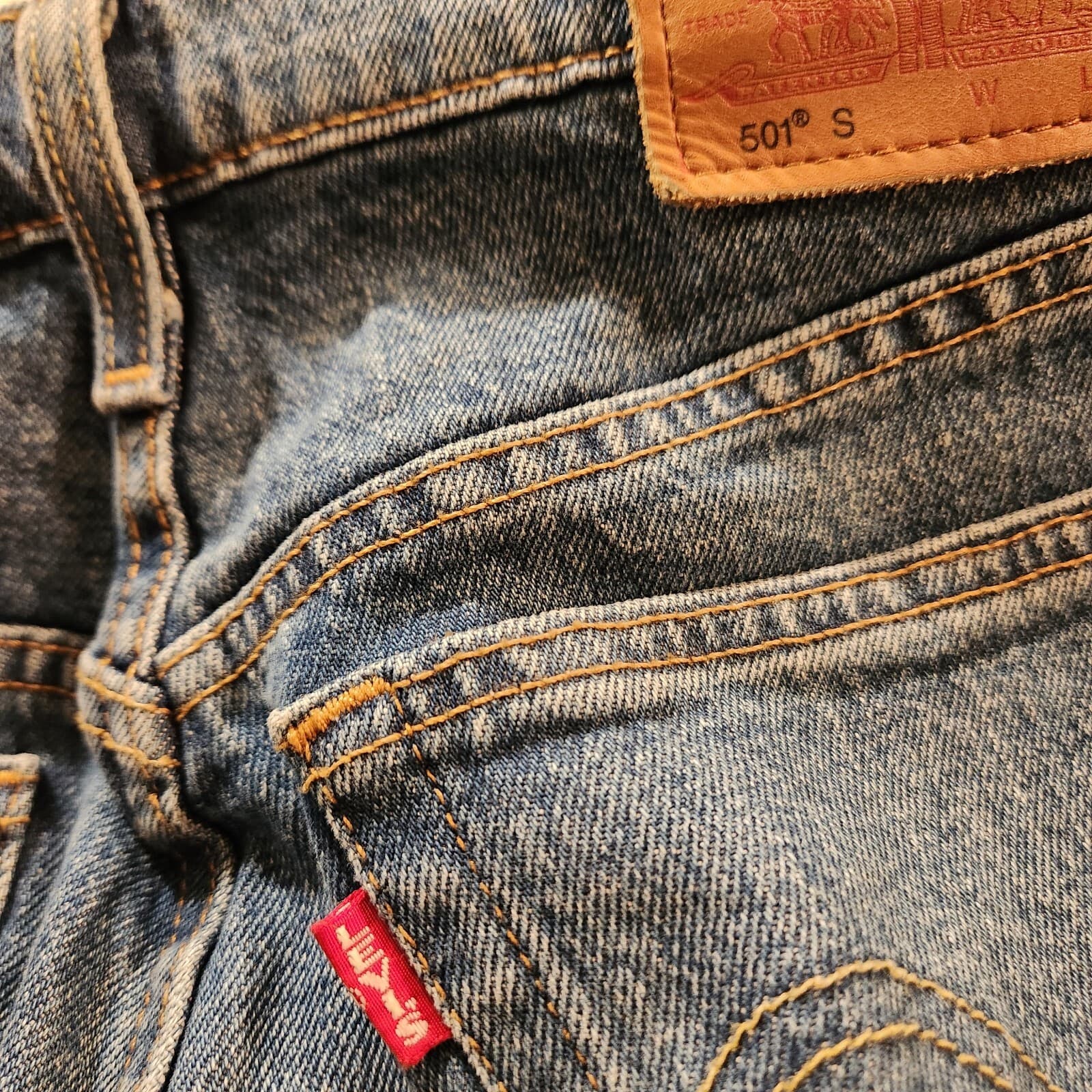Levi's Premium Big E 501 S Skinny Button-Fly Jeans Stretch Blue Women's 27x28 - Thumbnail 8