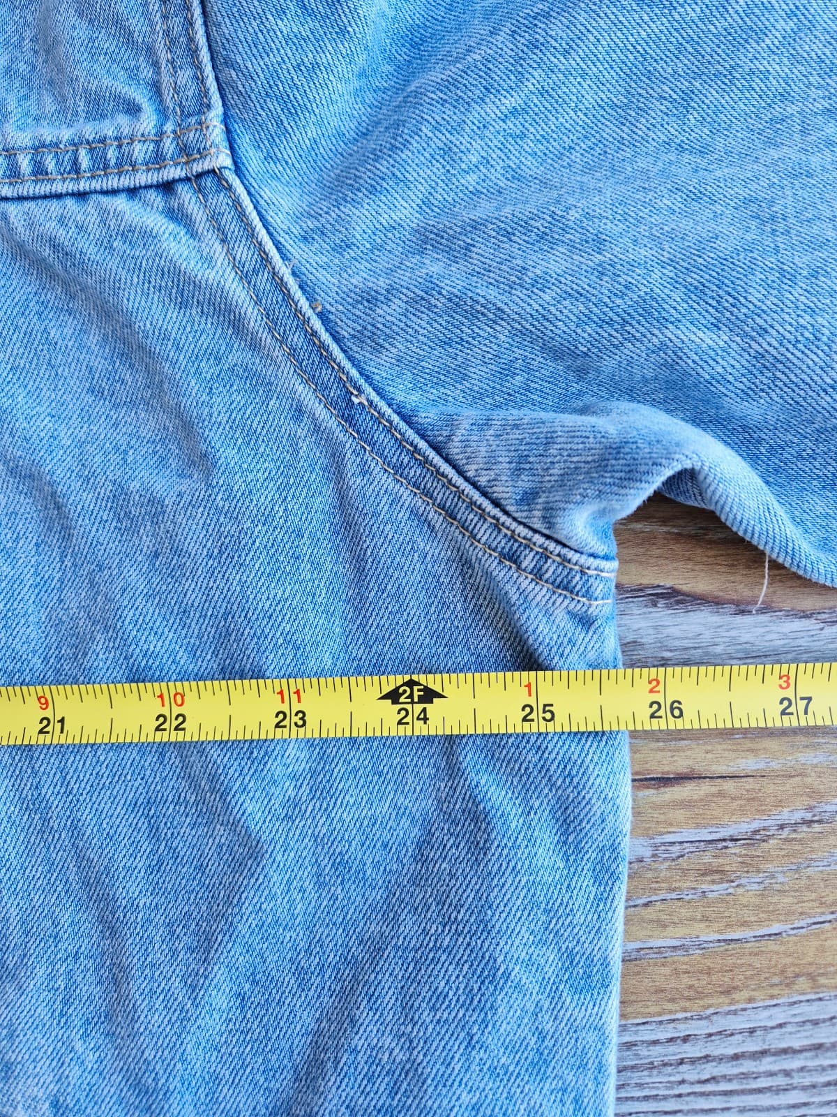 Elevated Faith What a Friend We Have In Jesus Denim Jacket Blue Oversize Size XL - Thumbnail 14