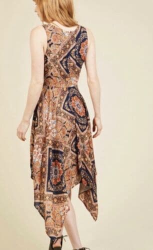 ModCloth Evening In Athens Hanky Hem Midi Dress Sleeveless Multicolor Women's S - Thumbnail 5