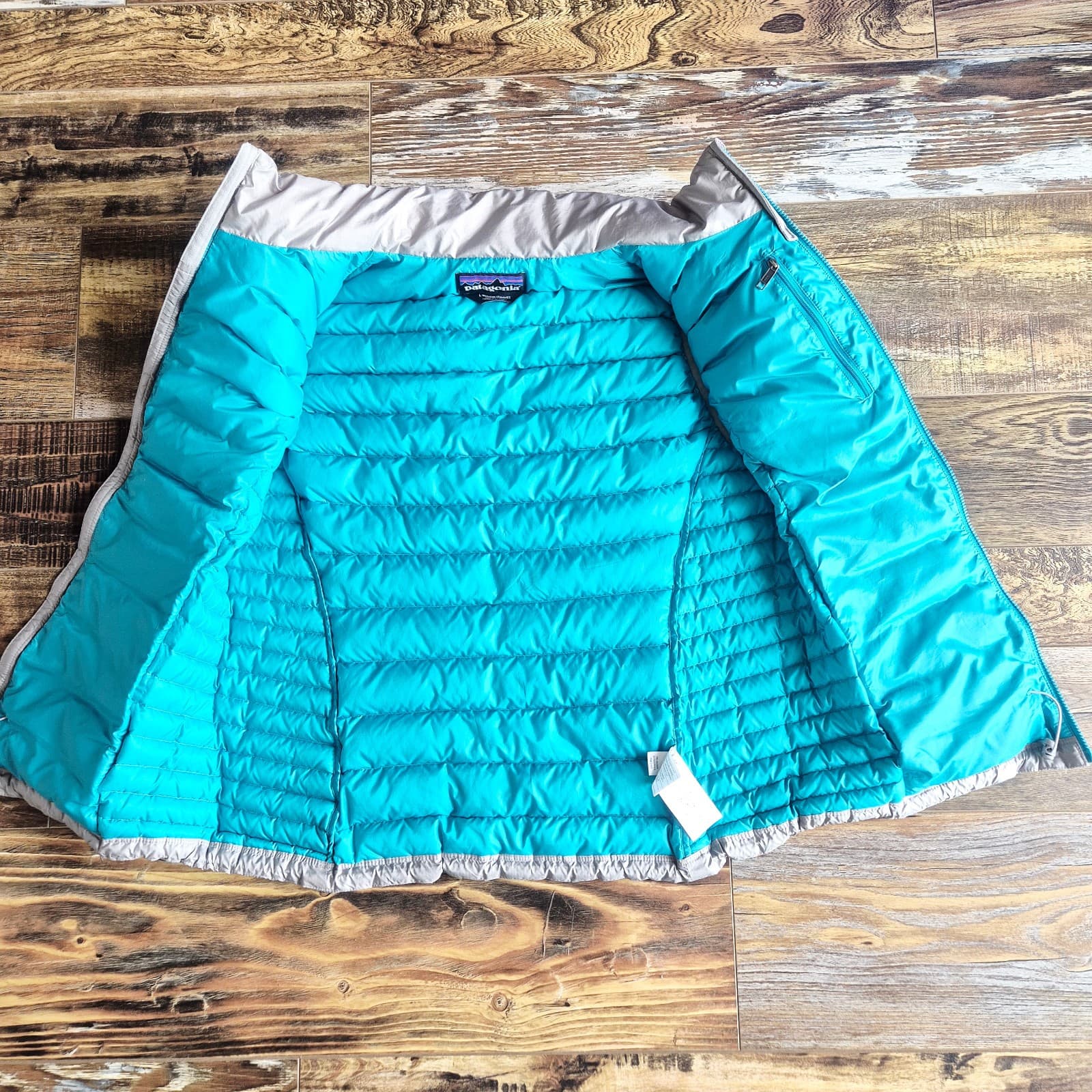 Patagonia Women's L Down Sweater Vest Quilted Puffer Zip-Up Pocket Drifter Grey - Thumbnail 11