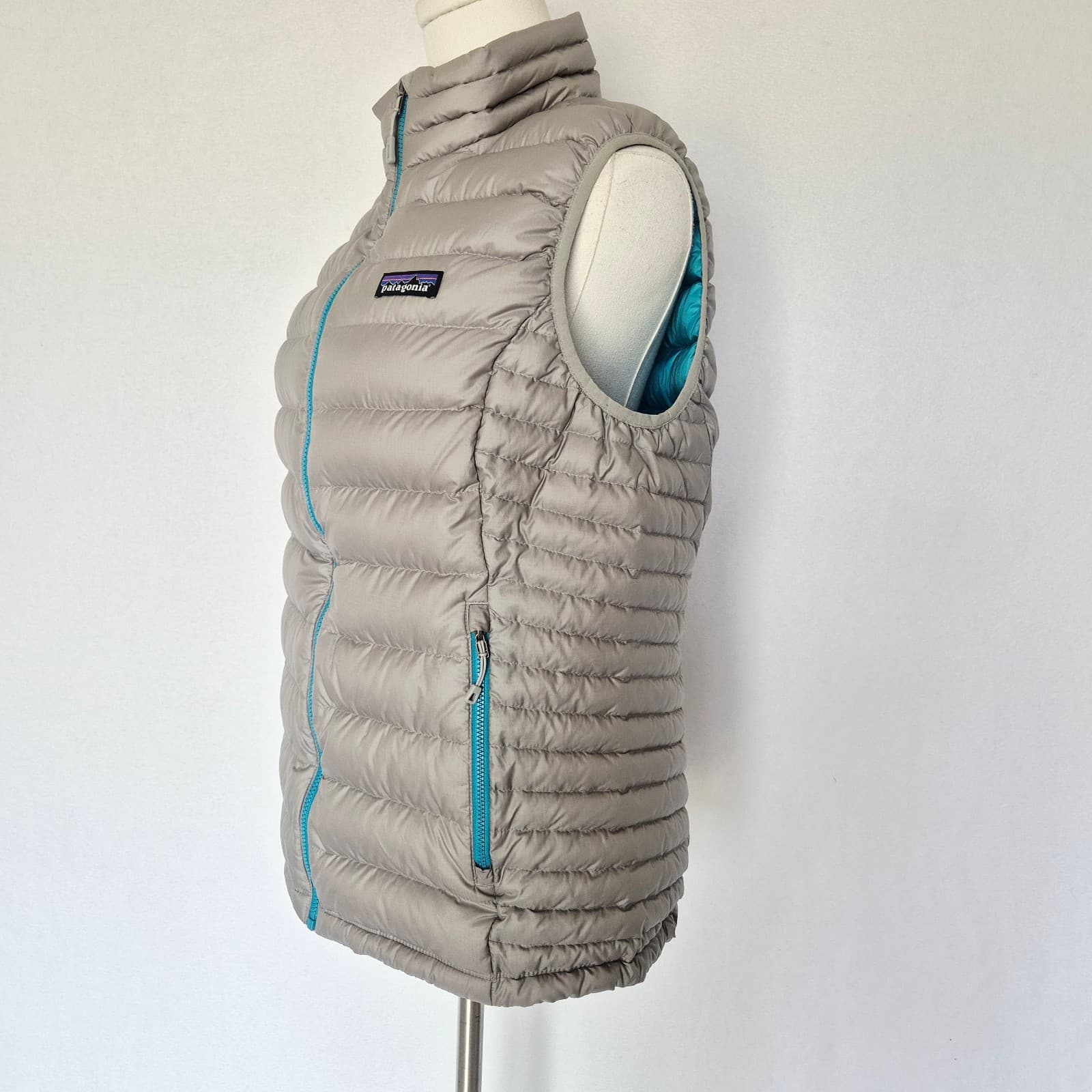 Patagonia Women's L Down Sweater Vest Quilted Puffer Zip-Up Pocket Drifter Grey - Thumbnail 7