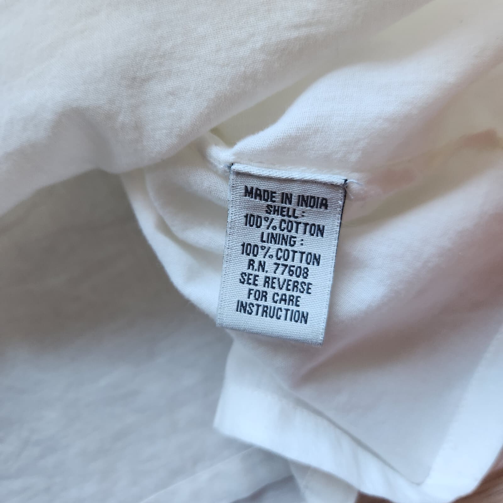 J.Peterman Bead Embellish Tunic Popover Top Long Sleeve Lined Cotton White Sz.XS - Thumbnail 9