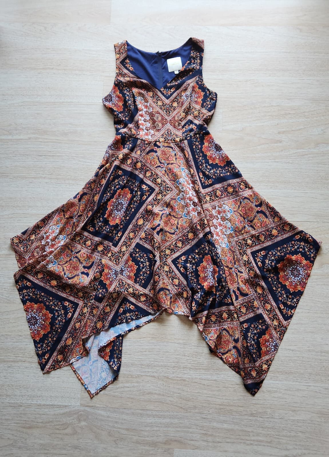 ModCloth Evening In Athens Hanky Hem Midi Dress Sleeveless Multicolor Women's S - Thumbnail 7