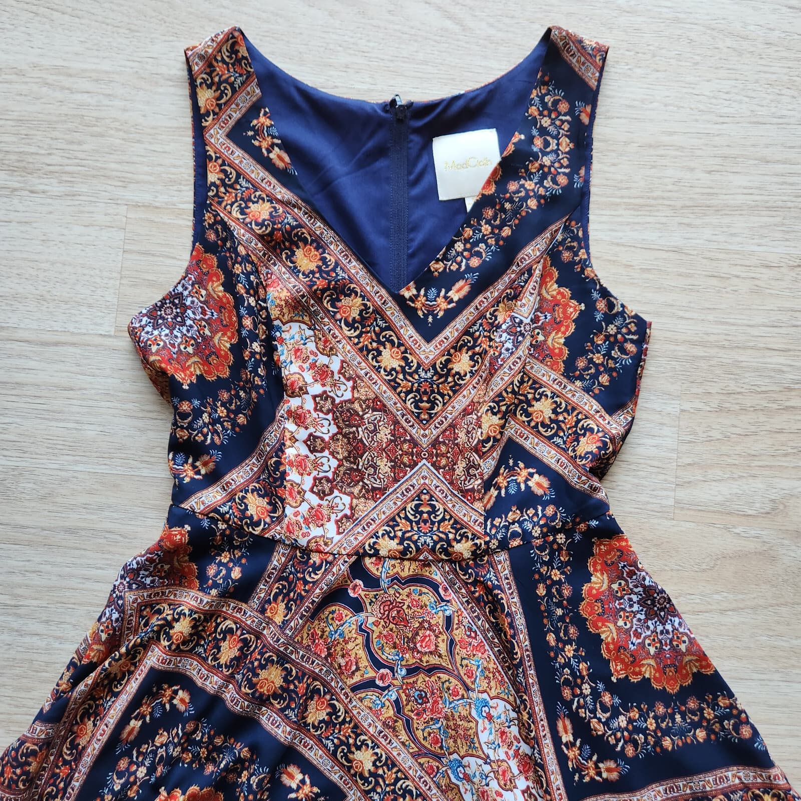 ModCloth Evening In Athens Hanky Hem Midi Dress Sleeveless Multicolor Women's S - Thumbnail 8