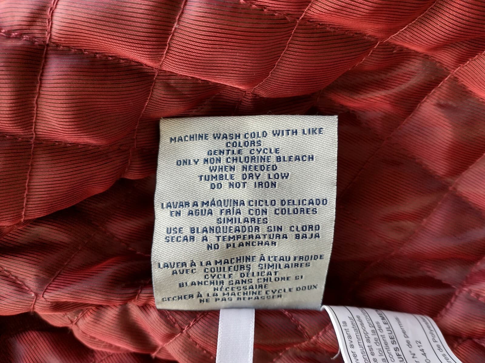 COLE HAAN Signature Women Faux Leather Jacket Zip Lined Button Pocket Red Sz.L - Thumbnail 12