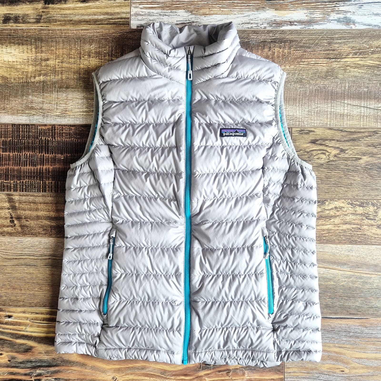 Patagonia Women's L Down Sweater Vest Quilted Puffer Zip-Up Pocket Drifter Grey - Thumbnail 5
