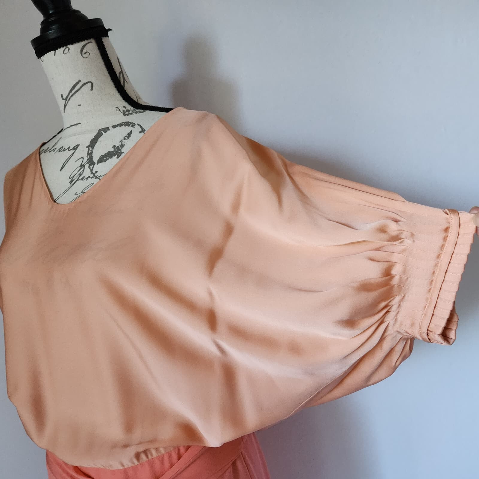 Diane Von Furstenberg Enda Drop-Waist 2-Tone Silk Mini Dress Orange Women's 2 - Thumbnail 4