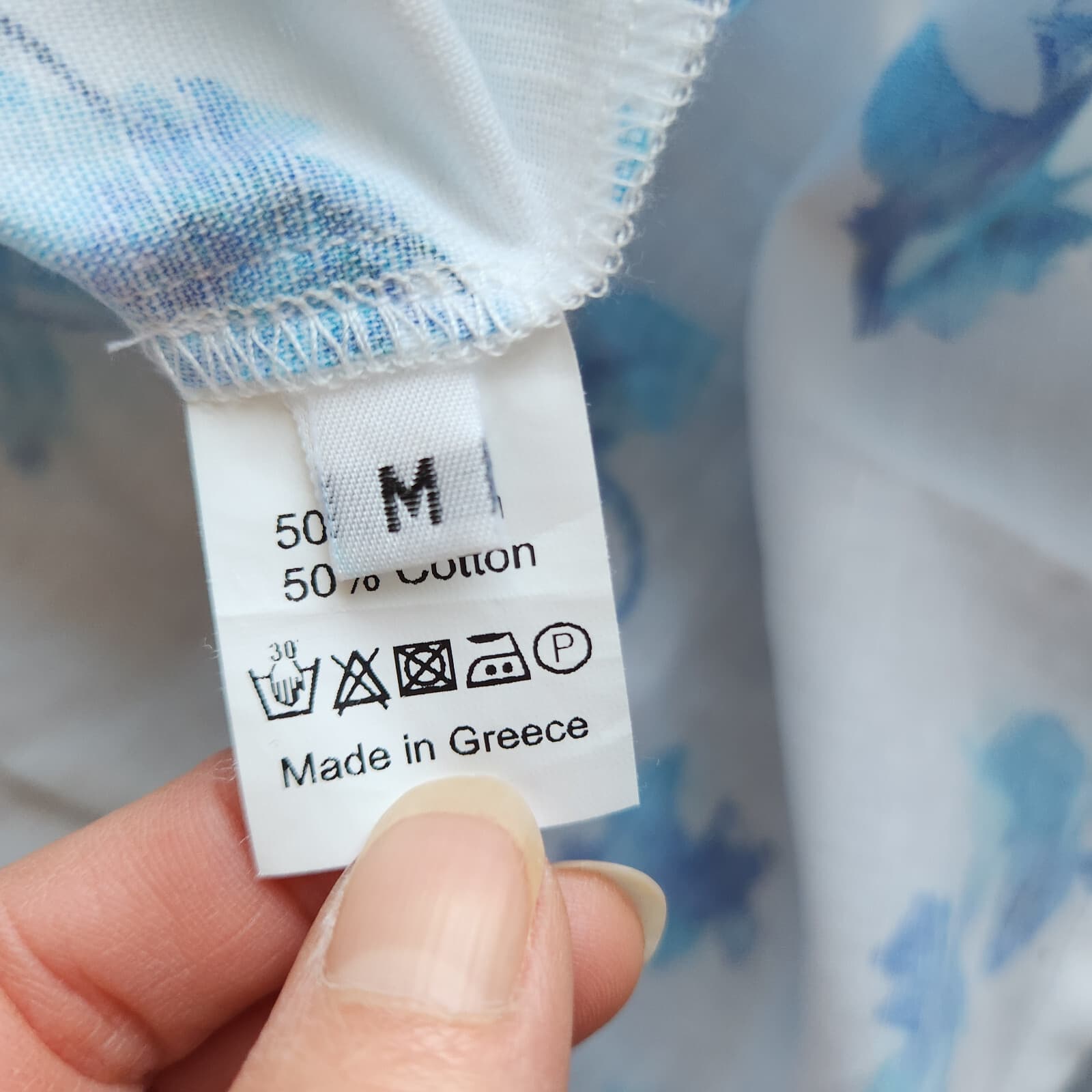 NWoT YIORGOS KOULASIDIS $240 Jane Bougainvillea Dress Linen Blend Blue White M - Thumbnail 12