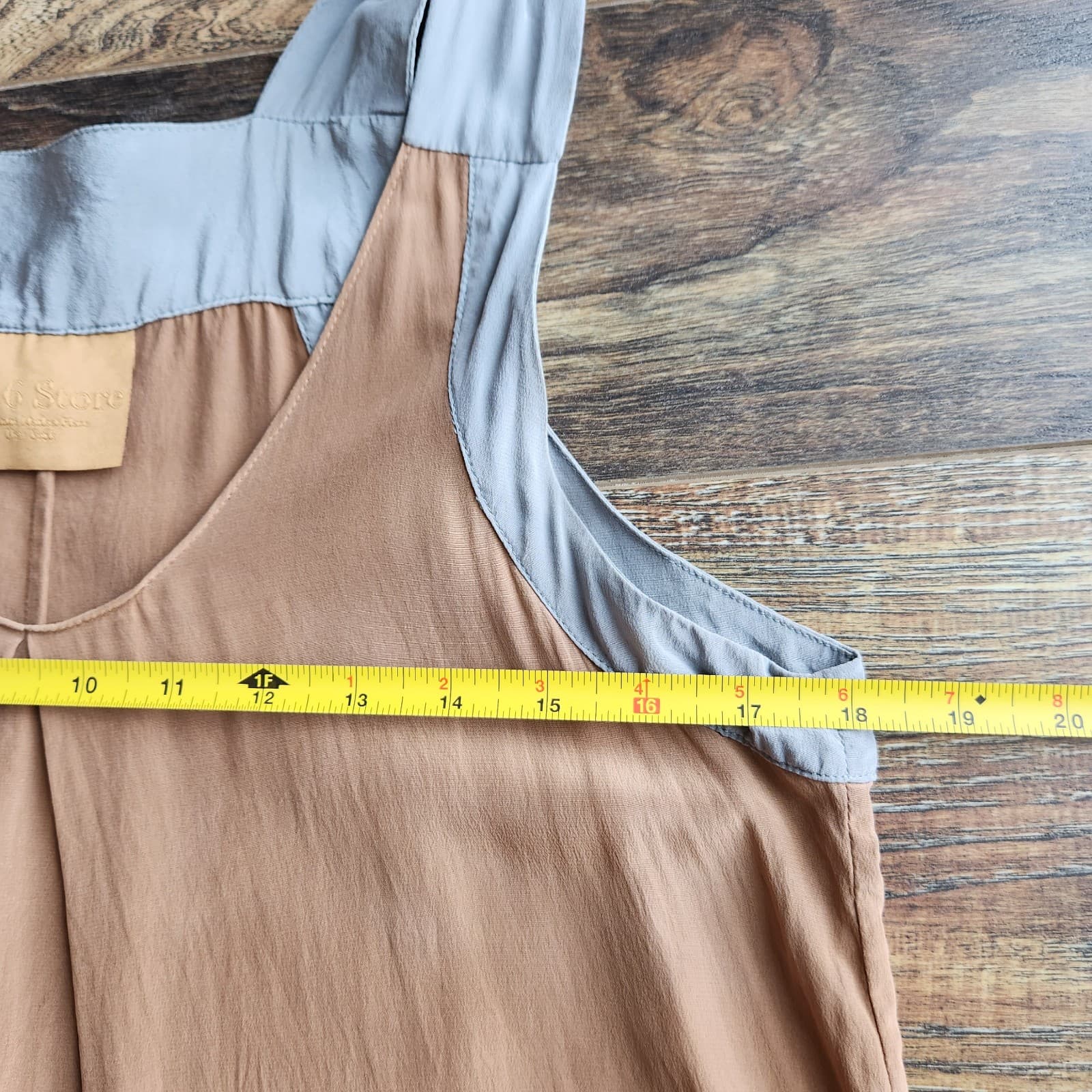 No. 6 Store Silk Maxi Dress Sleeveless Pocket Brown Grey Women's S/M (Bust 36") - Thumbnail 9