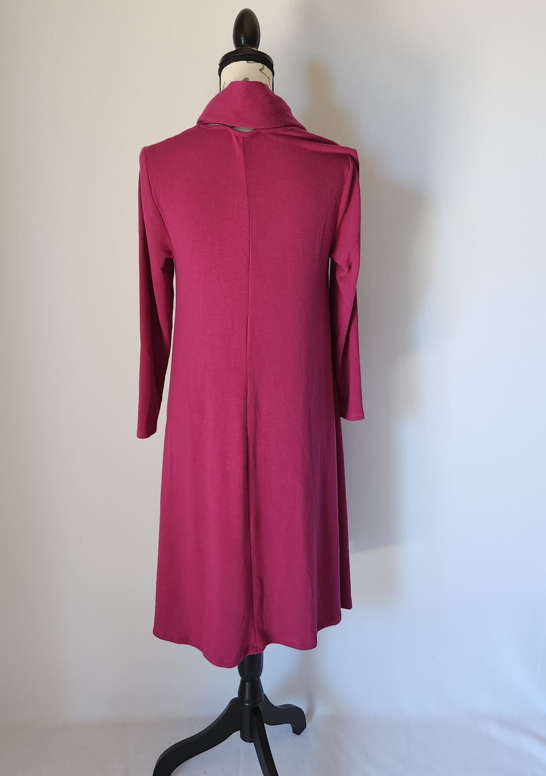 NWoT The Look Tunic Swing Sweater Dress with Scarf Long Sleeve Red-Pink Women PS - Thumbnail 4