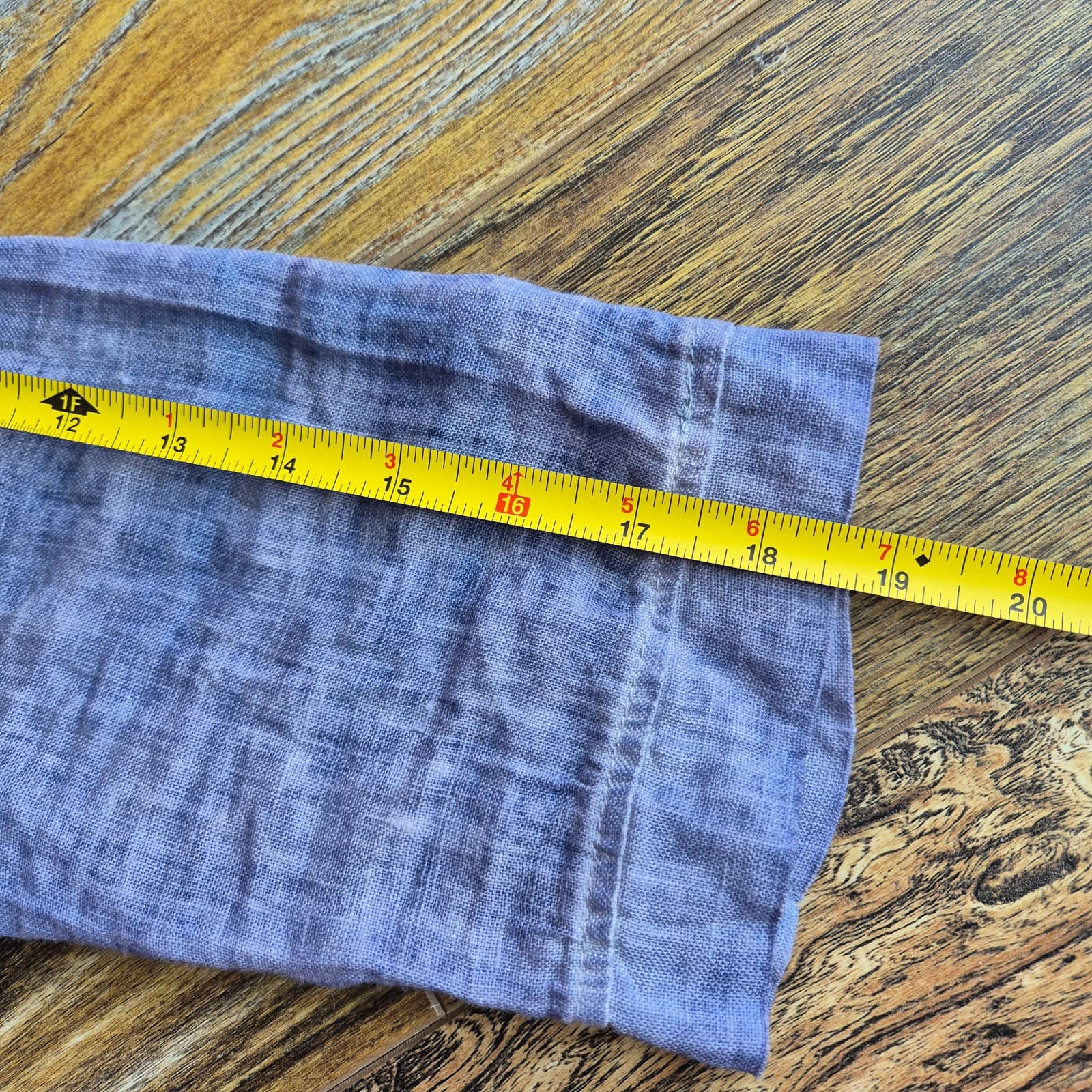 Made in Italy Linen Cotton Cropped Light Jacket 3/4 Sleeve Button Blue Bust 42" - Thumbnail 12