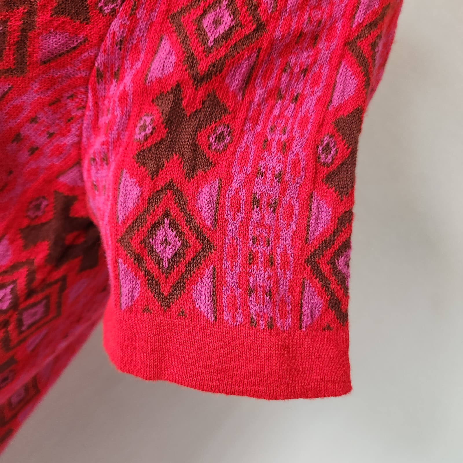 Free People Kitt Mini Sweater Dress Collar Short Sleeve Wool Blend Red Womens XS - Thumbnail 8