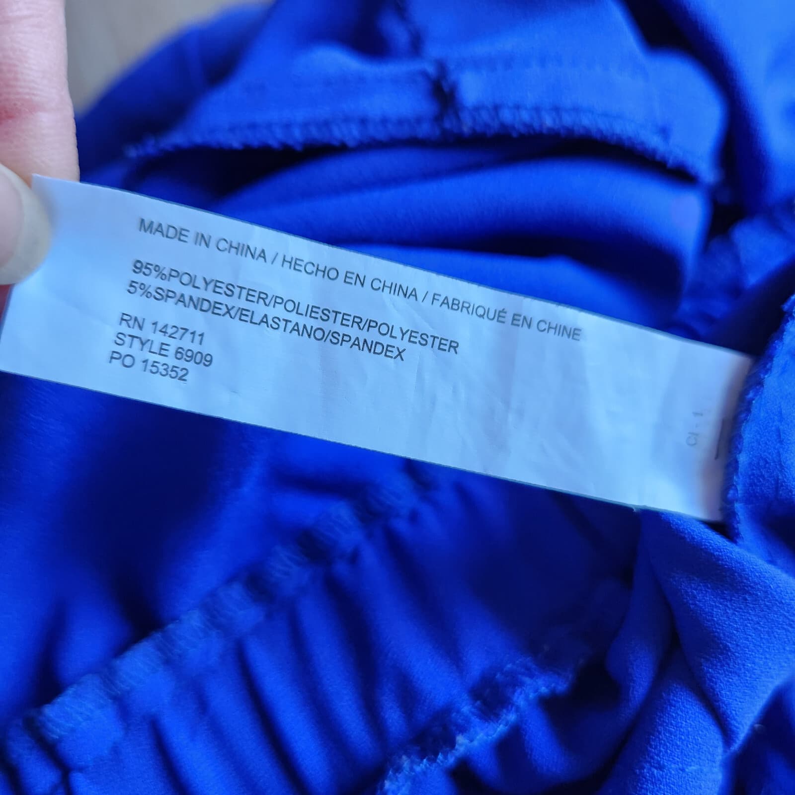 ELOQUII Royal Blue Jumpsuit Back Key-Hole Tie-Long Sleeve Wile Leg Pocket Sz.18 - Thumbnail 10