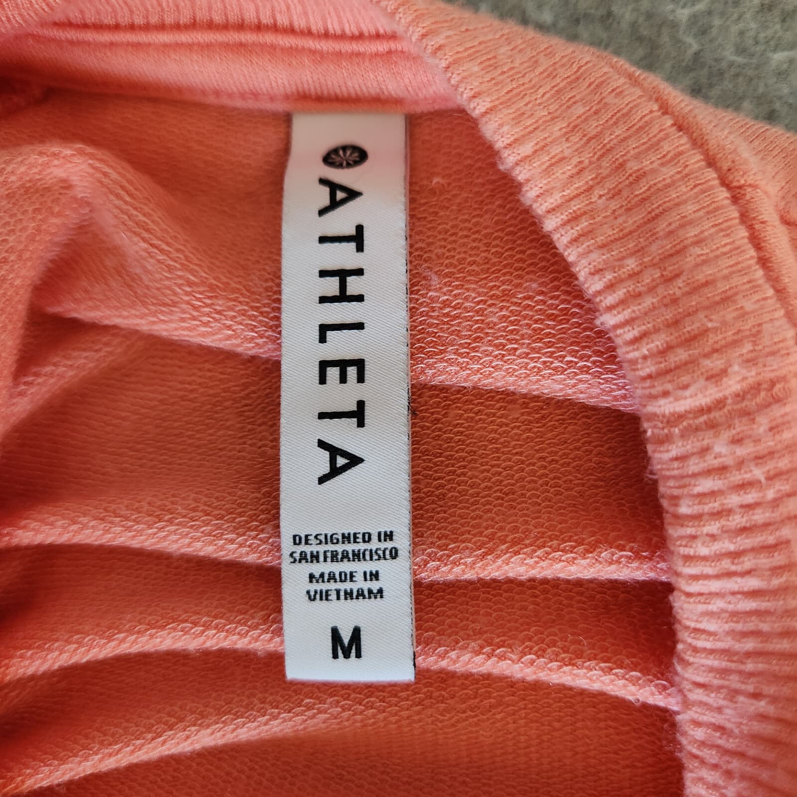 EUC Athleta Mindset Modal Terry Knit Sweatshirt Long Sleeve Island Coral Women M - Thumbnail 8