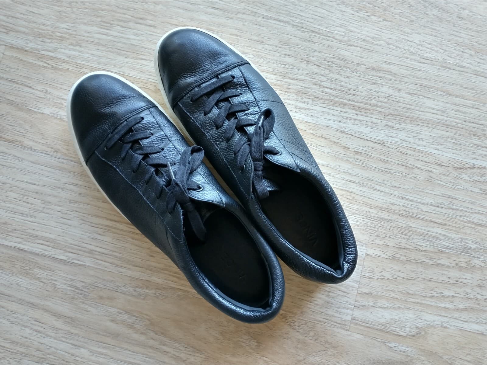 Vince Women Black Leather Fashion Sneaker Low-Top Lace-Up US11M EUR41 - Thumbnail 4