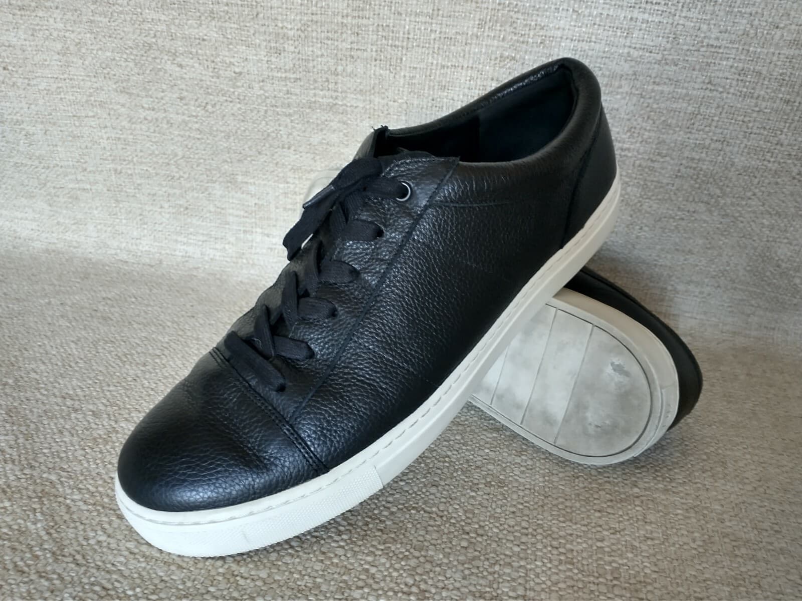 Vince Women Black Leather Fashion Sneaker Low-Top Lace-Up US11M EUR41