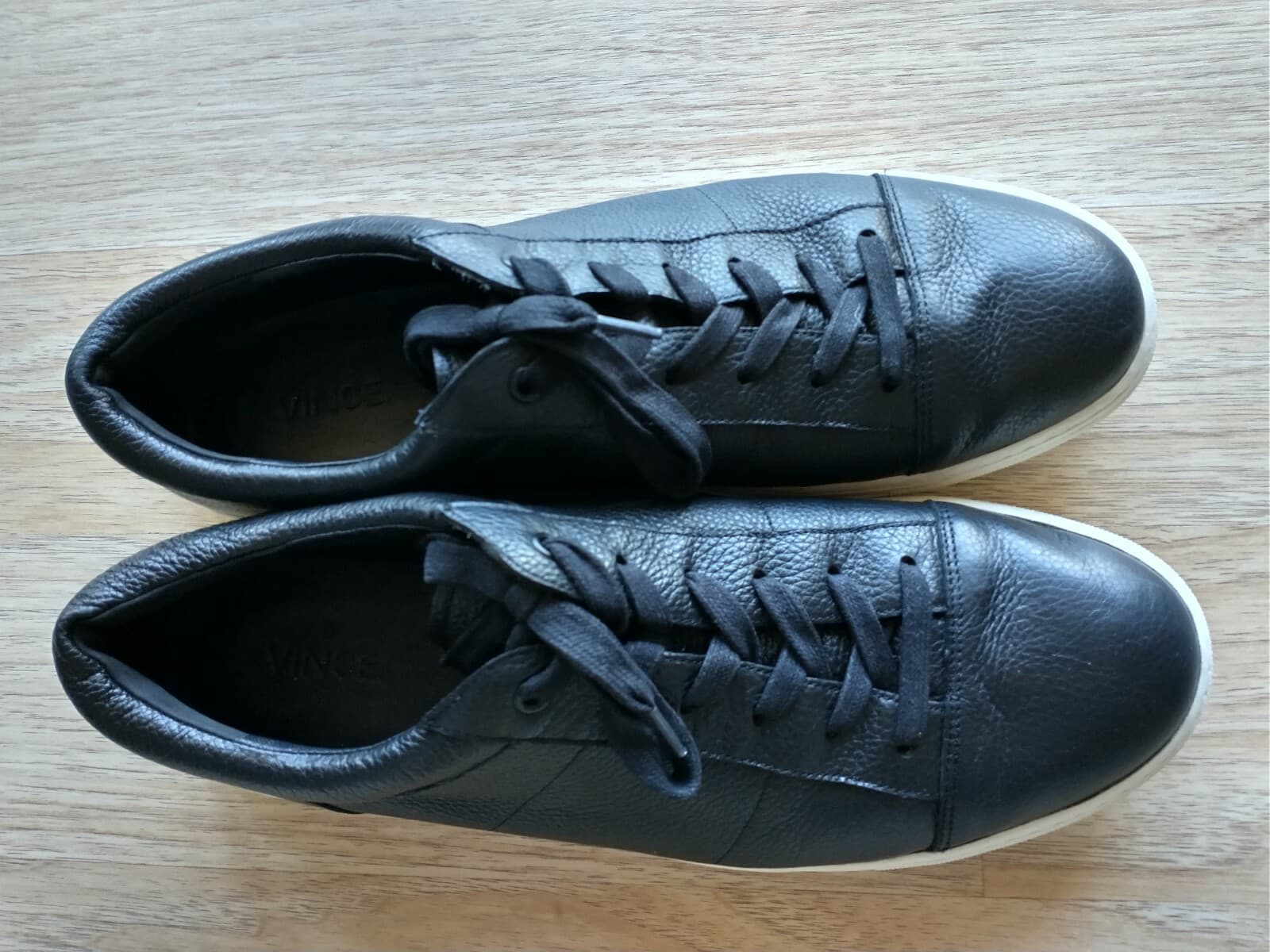 Vince Women Black Leather Fashion Sneaker Low-Top Lace-Up US11M EUR41 - Thumbnail 3
