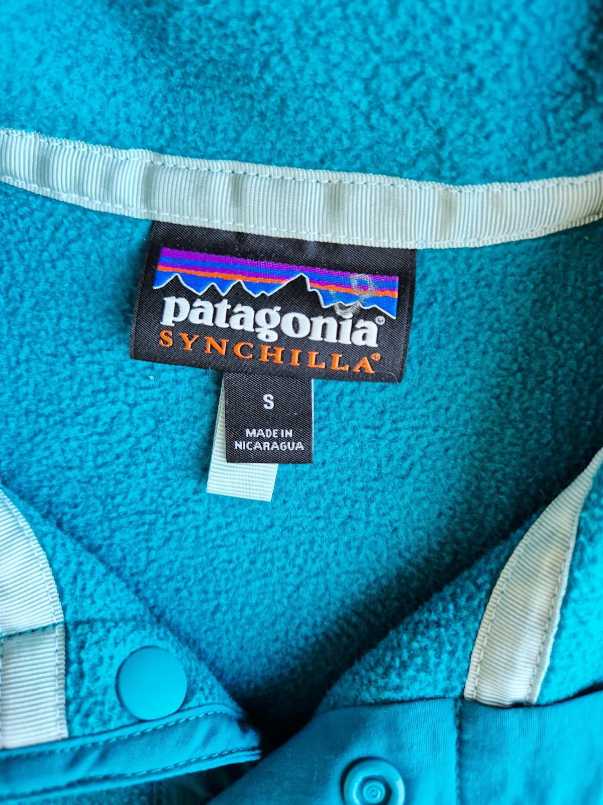 Patagonia Women's Small Lightweight Synchilla Snap-T Fleece Pullover Blue Green - Thumbnail 8