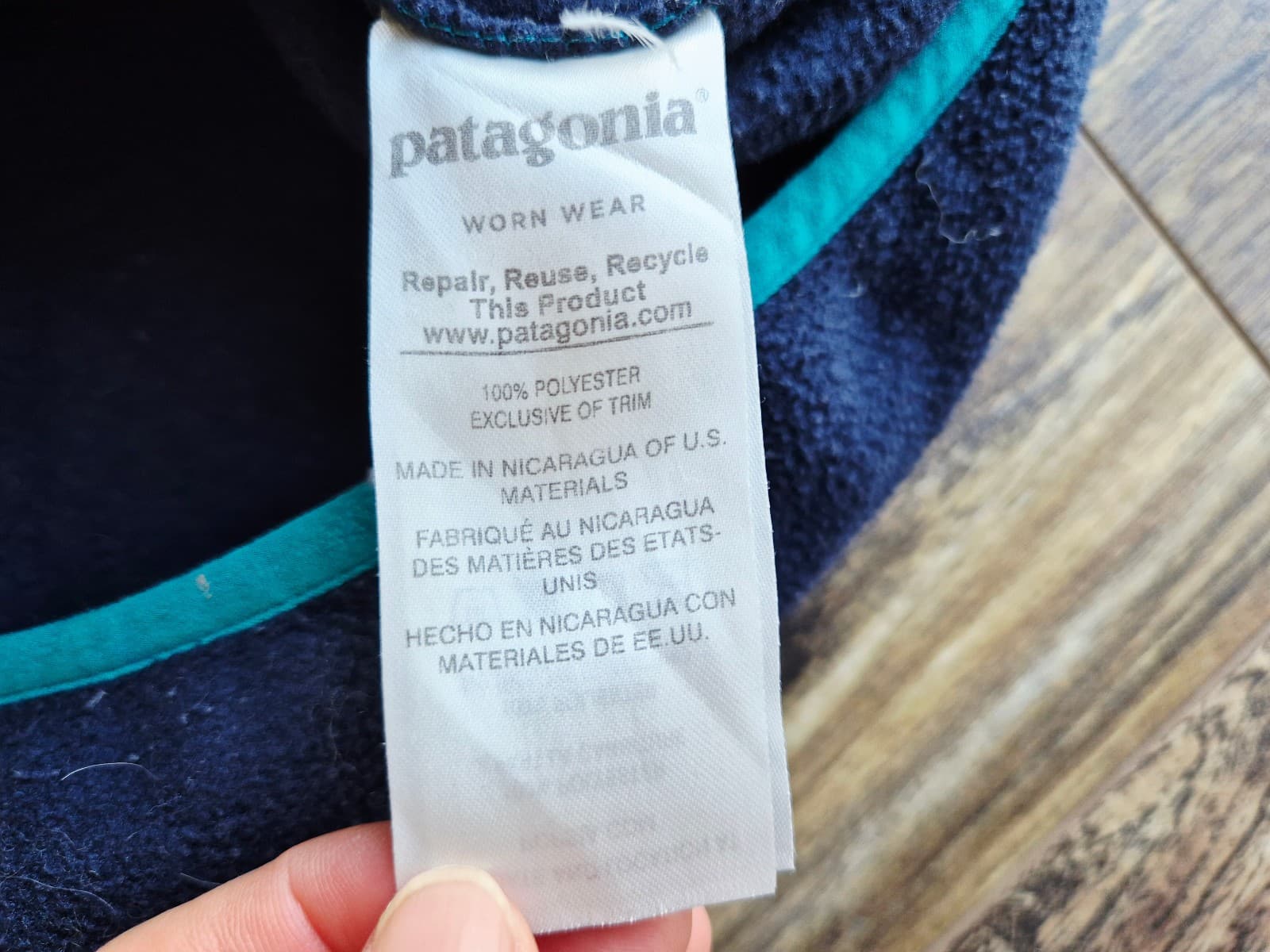 Patagonia Women's Small Lightweight Synchilla Snap-T Fleece Pullover Blue Green - Thumbnail 9