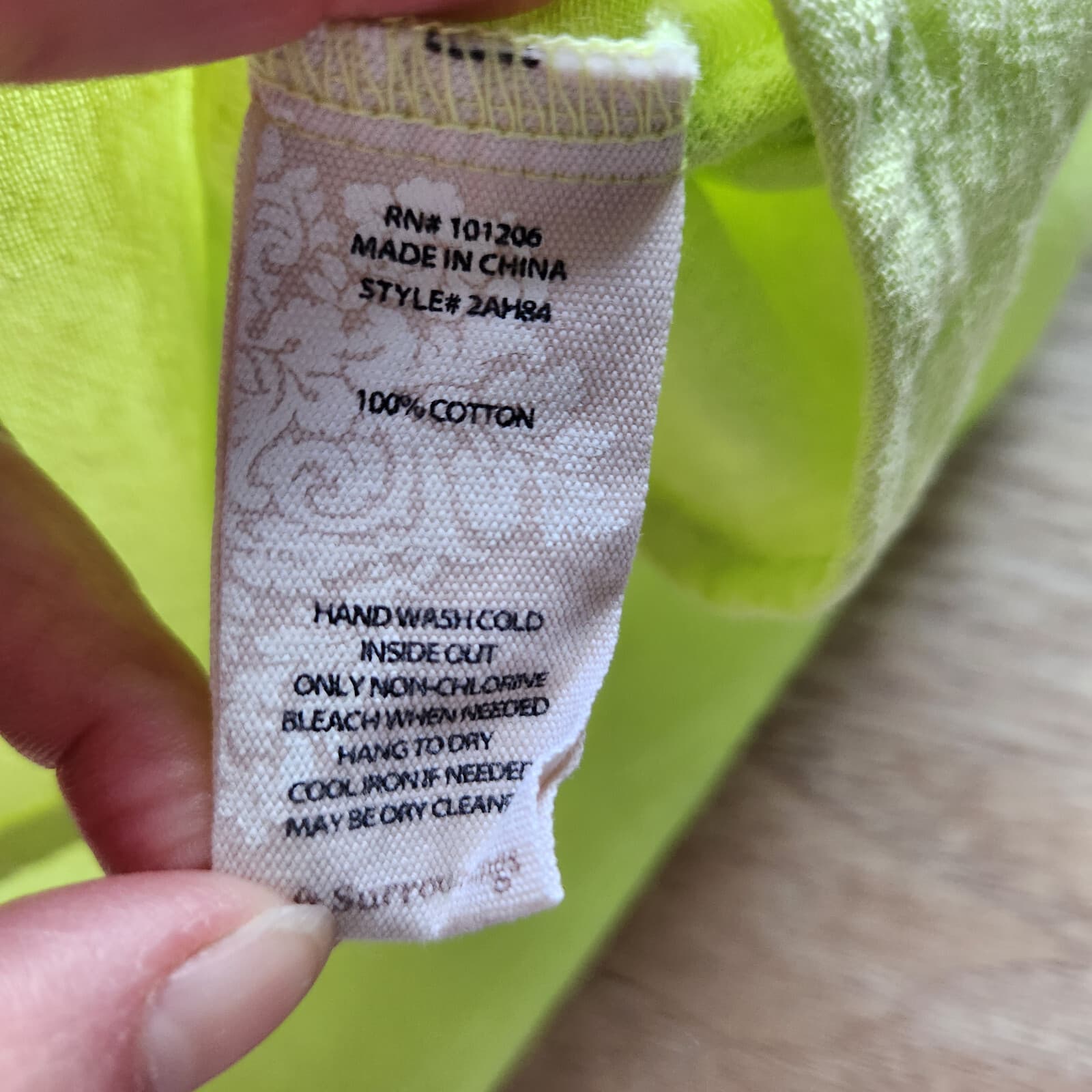 Soft Surroundings Moderne Gauze Tunic Top Drop Shoulder Cotton Lime Green Sz.L - Thumbnail 8