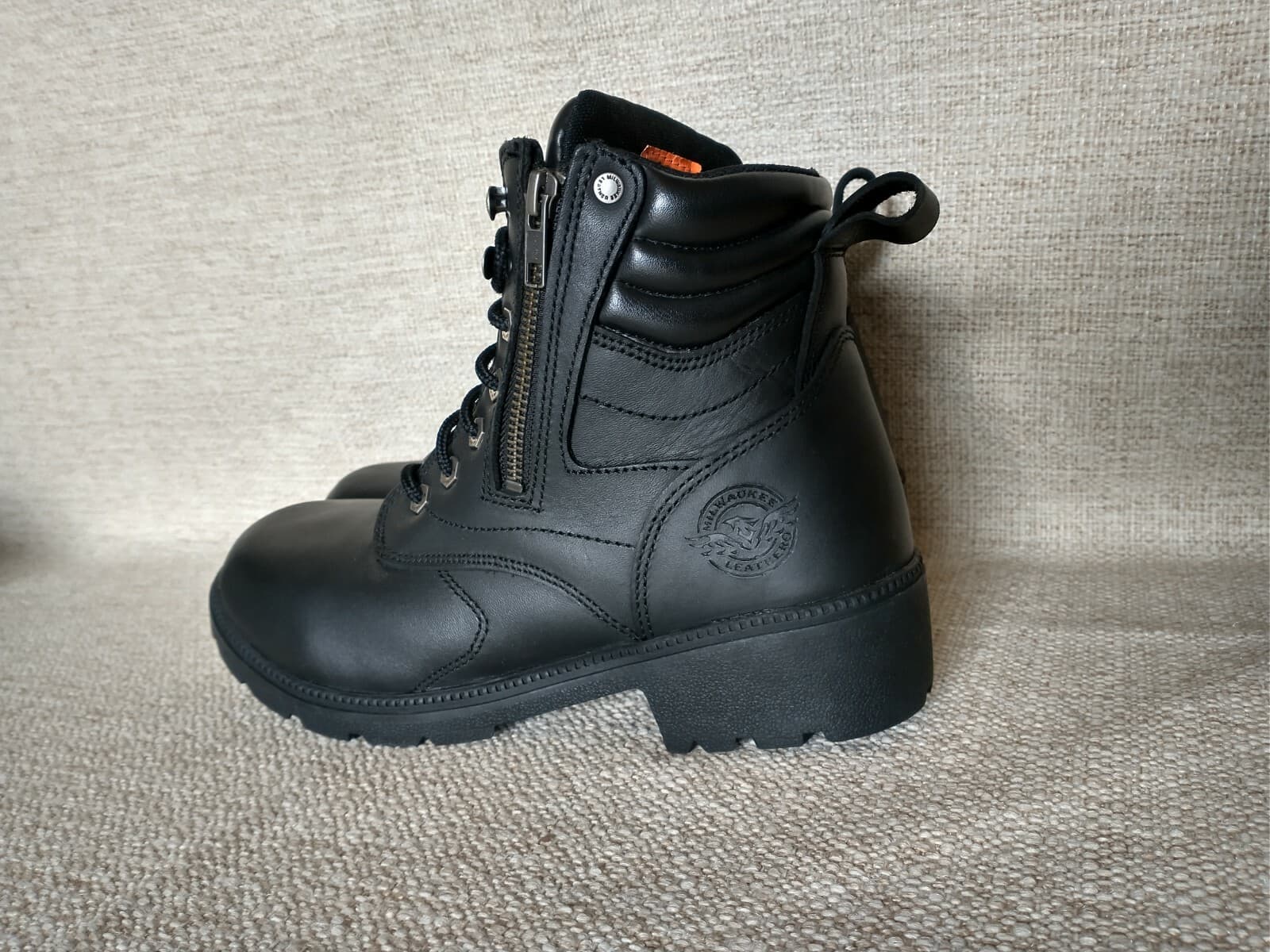 NWoB MILWAUKEE LEATHER MBL9320 Women Combat Boot Waterproof Lace Zip Black US9.5 - Thumbnail 6