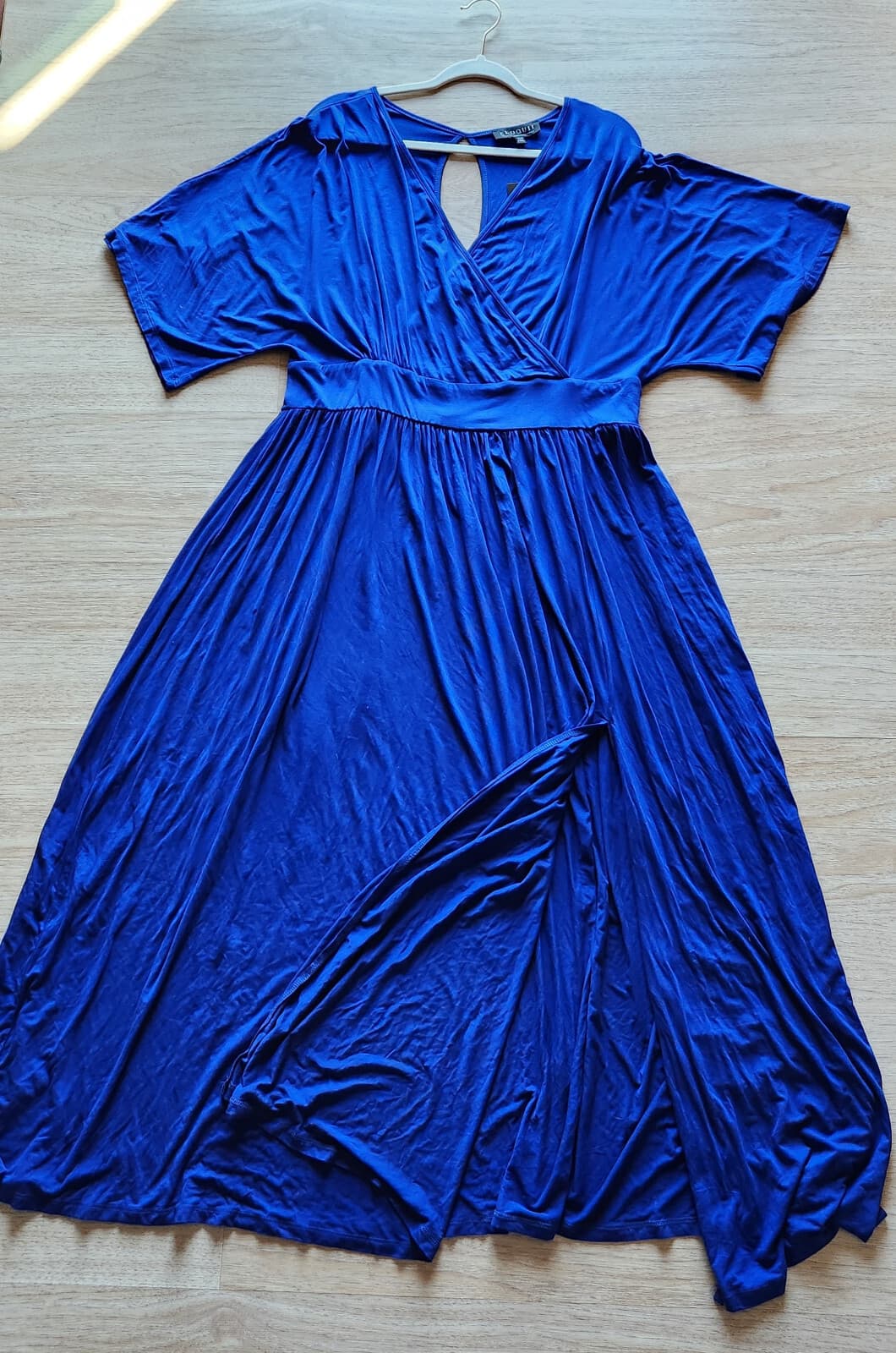 NWT ELOQUII Maxi Dress Back Key-Hole Kimono Sleeve Knit Royal Blue Women's 18/20 - Thumbnail 3