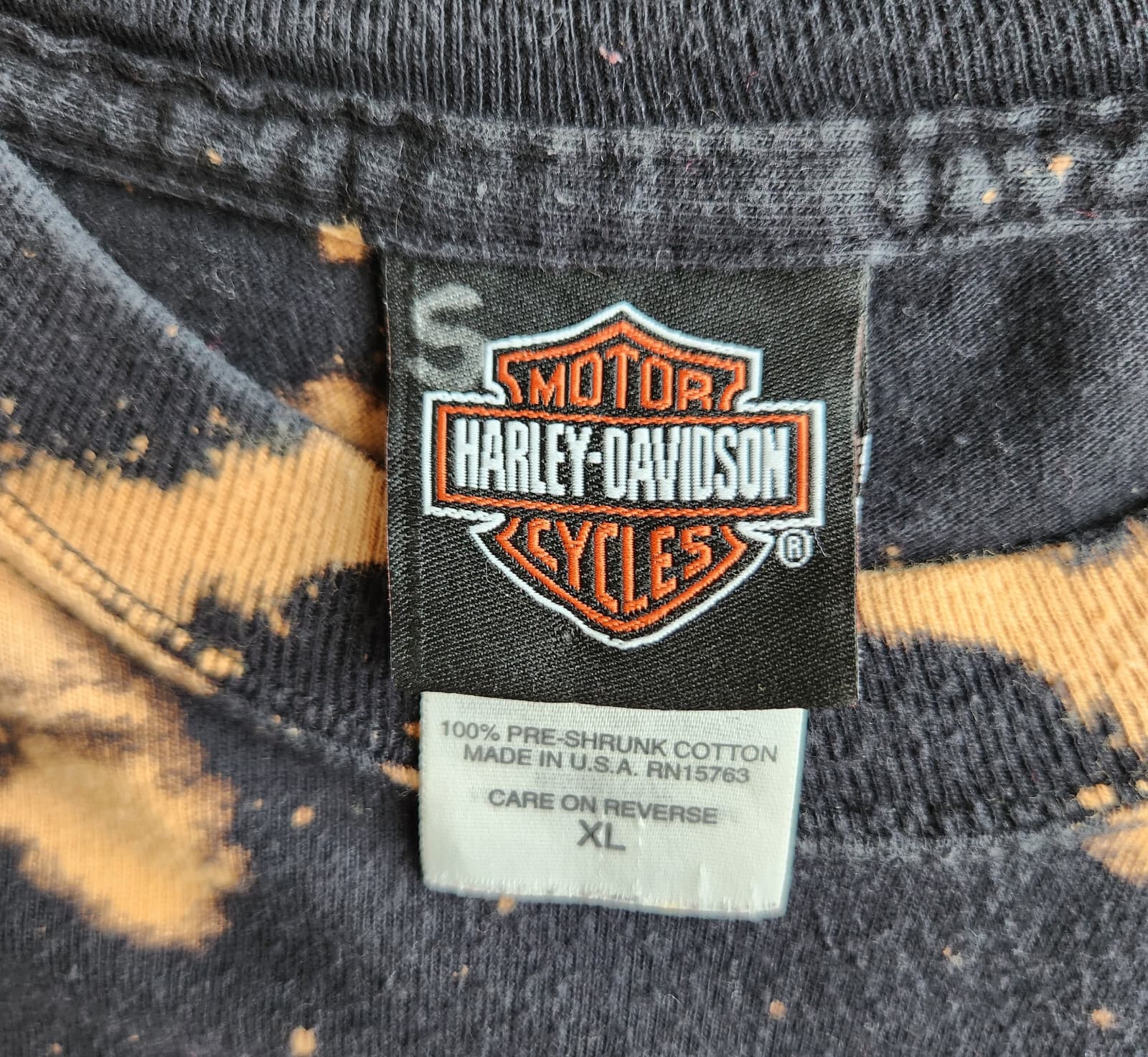 Vintage Harley-Davidson USA Graphic Tie-Dye Crop T-Shirt Pre-Shrunk Cotton XL - Thumbnail 10